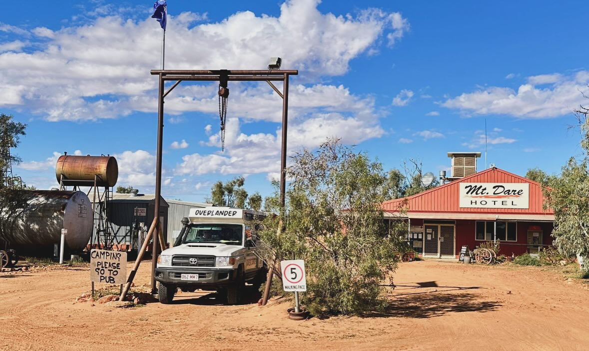 Find the Troopy… if you can.😆
Mt Dare Hotel is Australia’s most isolated pub, sitting on the edge of the Simpson Desert! 🍻 It’s the last stop before the dunes — with fuel, food, and even a dirt airstrip for emergencies.
Come and say g’day to Graham, Sandra and family & staff! 👋🏾
📍Mt Dare Hotel, Witjira SA
https://www.mtdare.com.au
#mtdarehotel
#simpsondesert
#4wdlife
#outbackadventure
#remoteaustralia
#desertvibes
#bushcamouflage
#troopylife
#landcruisertroopcarrier