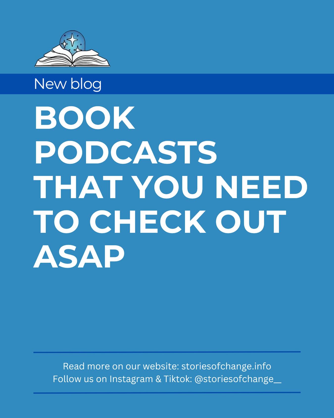 🚨New blog 🚨
Book podcasts are by far the best way to kill time on a long road trip or even on a long summer walk. Check out the list of the best ever book podcasts that you need to listen to ASAP which are all featured on our blog at our website storiesofchange.info!
-
-
-
#bookstagram #readers #storiesofchange #onepageatatime #books #communitymatters #literacy #booklover #bookaddict #bookgirlie #fantasyreader #fantasy #romance #explore #foryou #viral #trend #Trending #booktok #bookcampaign #campaign #author #read #storiesofchange #onepageatatime #blog #stories #YouthVoices #change #storiesofchange
