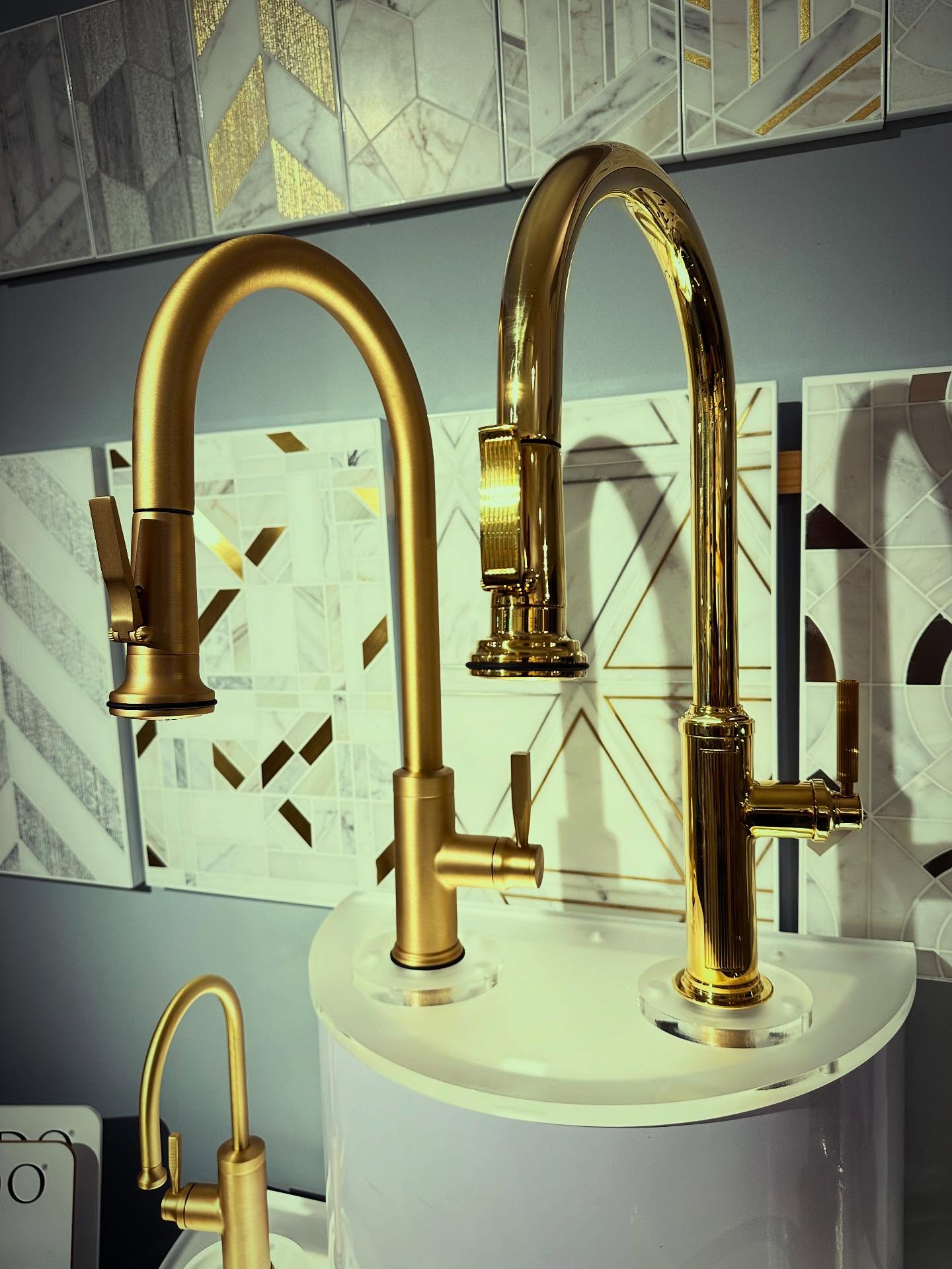 If French luxury houses made faucets, this is what they would look like. The drop dead gorgeous Aspect Stressa Faucet by Waterstone. Part of the Aspect brand, these beautiful faucets are forged in Italy, plated and assembled in the US at the Waterstone factory in California. We are delighted to have them on display at Style. Stop by and take a look at this gorgeous new collection.
