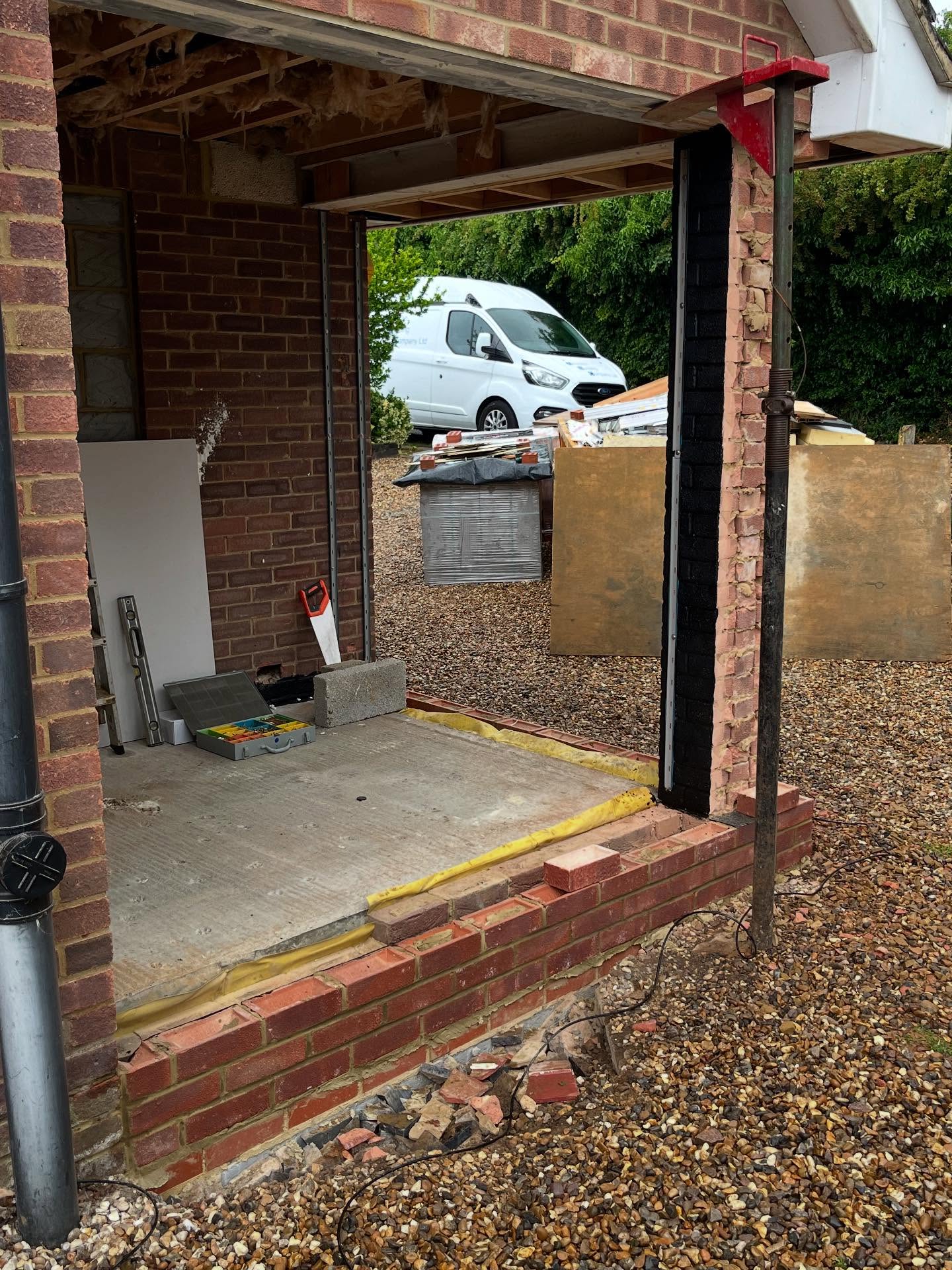 Another little extension and porch started this week footings in and brickwork up to dpc ready to build this week oversite concereted #alderson #building #extensions #bricks #brickwork #brickie #groundwork #concerete