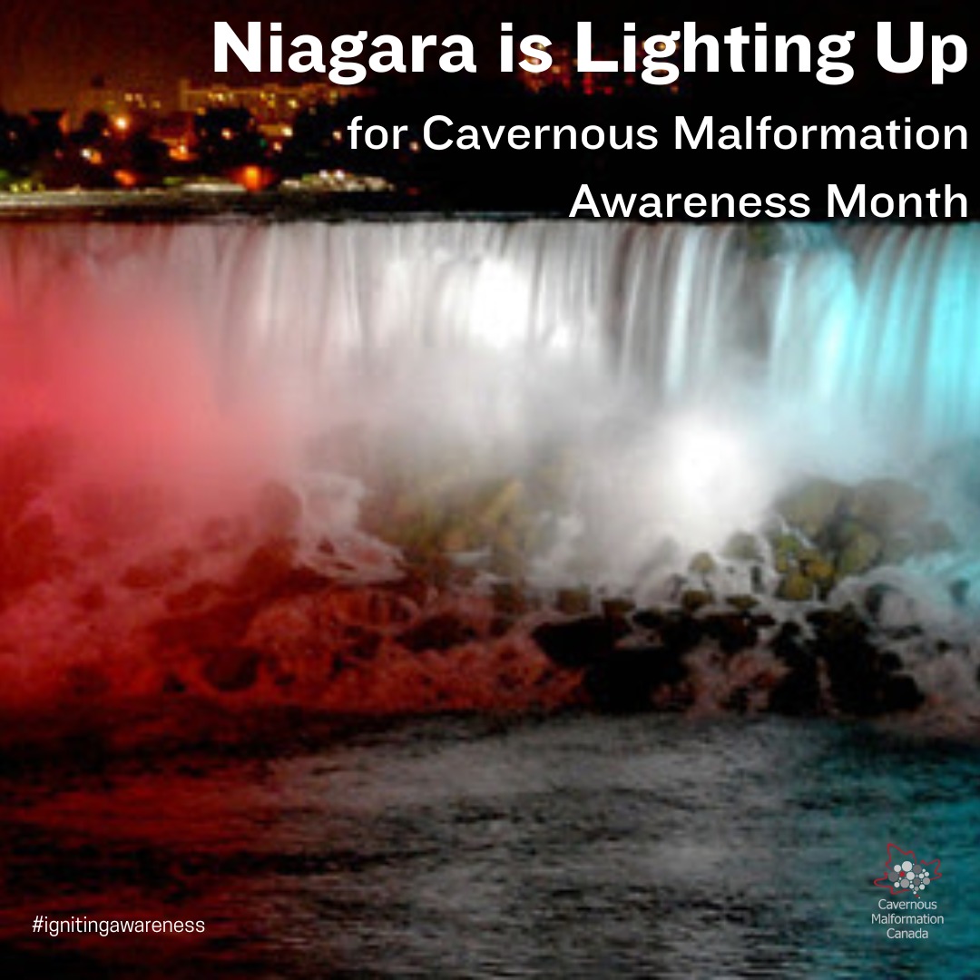 The iconic landmarks Niagara Falls and Peace Bridge, are illuminating hope on June 14 for Cavernous Malformation Awareness Month!
The Canadian Horseshoe Falls will shine white, red, red, white and the American Falls will light red, white, white red at 10:00pm ET for 15 minutes! Don't miss it!
View this live cam to see it in real time!
https://www.earthcam.com/canada/niagarafalls/?cam=niagarafalls_str)
The Peace Bridge, which unites Canada and the US, will illuminate in red starting at dusk.
For more information about cavernous malformation visit our bio links and or www.cavernousmalformation.ca
#cavernousmalformation #cavernoma #peacebridge #niagarafalls #cavernousmalformationawarenessmonth #ignitingawareness #niagara
Share your photos and tag us!