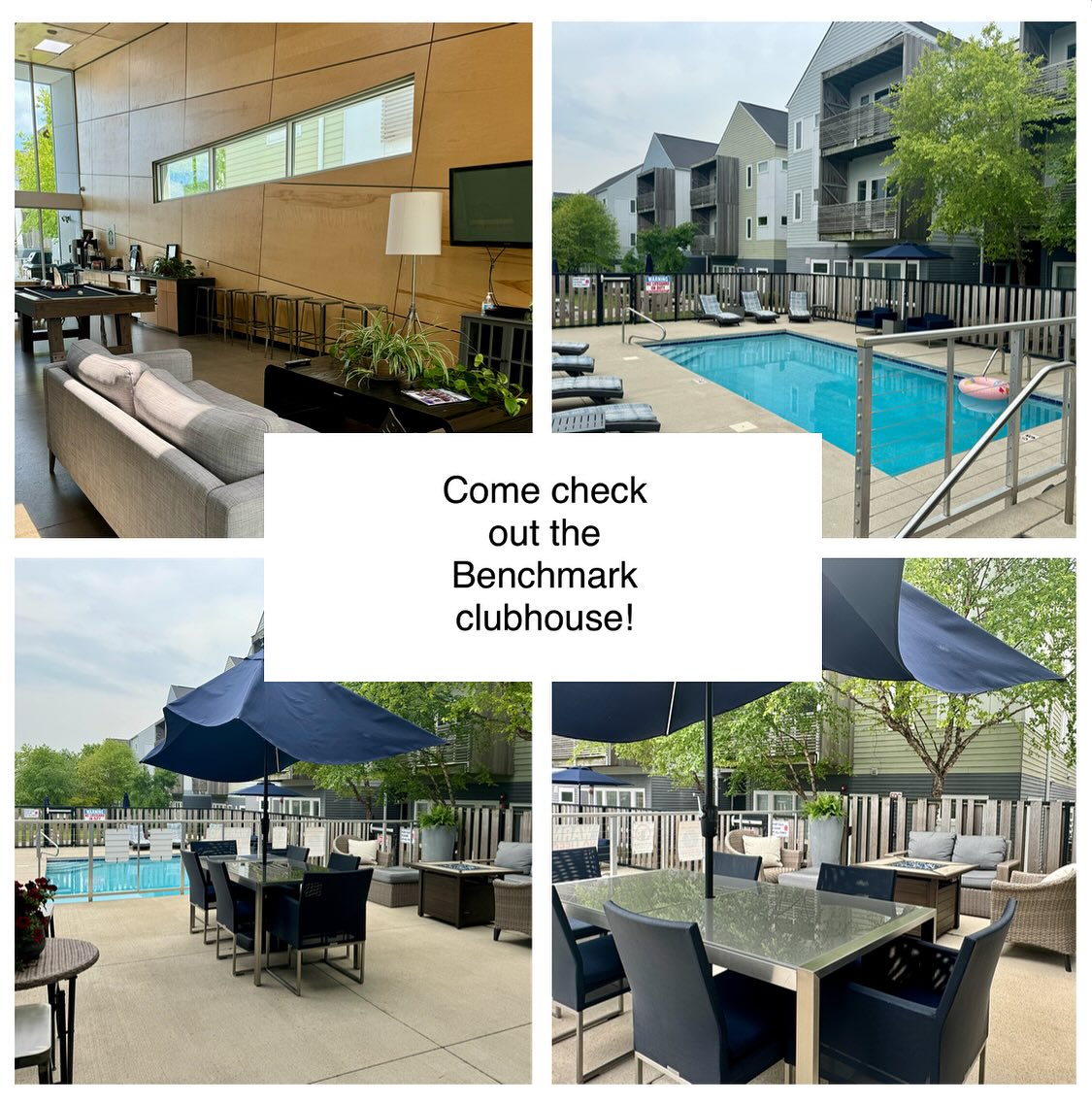 The Benchmark clubhouse and pool are open and ready for residents! Come say hi and enjoy our fully opened and newly furnished amenities! ⛱️
#pool #summer #clubhouse #summerfun #apartments #apartmentcomplex