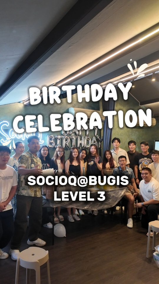 A wholesome celebration at SOCIOQ 🥳✨
From heartfelt moments to non-stop laughter, Mei Qi’s birthday party brought all the right vibes to our Level 3 space at SOCIOQ@Bugis.
With a cosy setup, central location, and flexible layout, it’s the perfect spot for birthdays, intimate gatherings, or casual catch-ups with your favourite people.
Planning a celebration of your own? DM us to arrange for a site visit or check for availabilities now!
#BirthdayPartySG #EventVenueSingapore #Socioq #BugisEventSpace #CelebrateAtSocioq #SGGatherings #CosyEventSpace #CentralLocationSG #AffordableVenueSG #SmallEventsSG