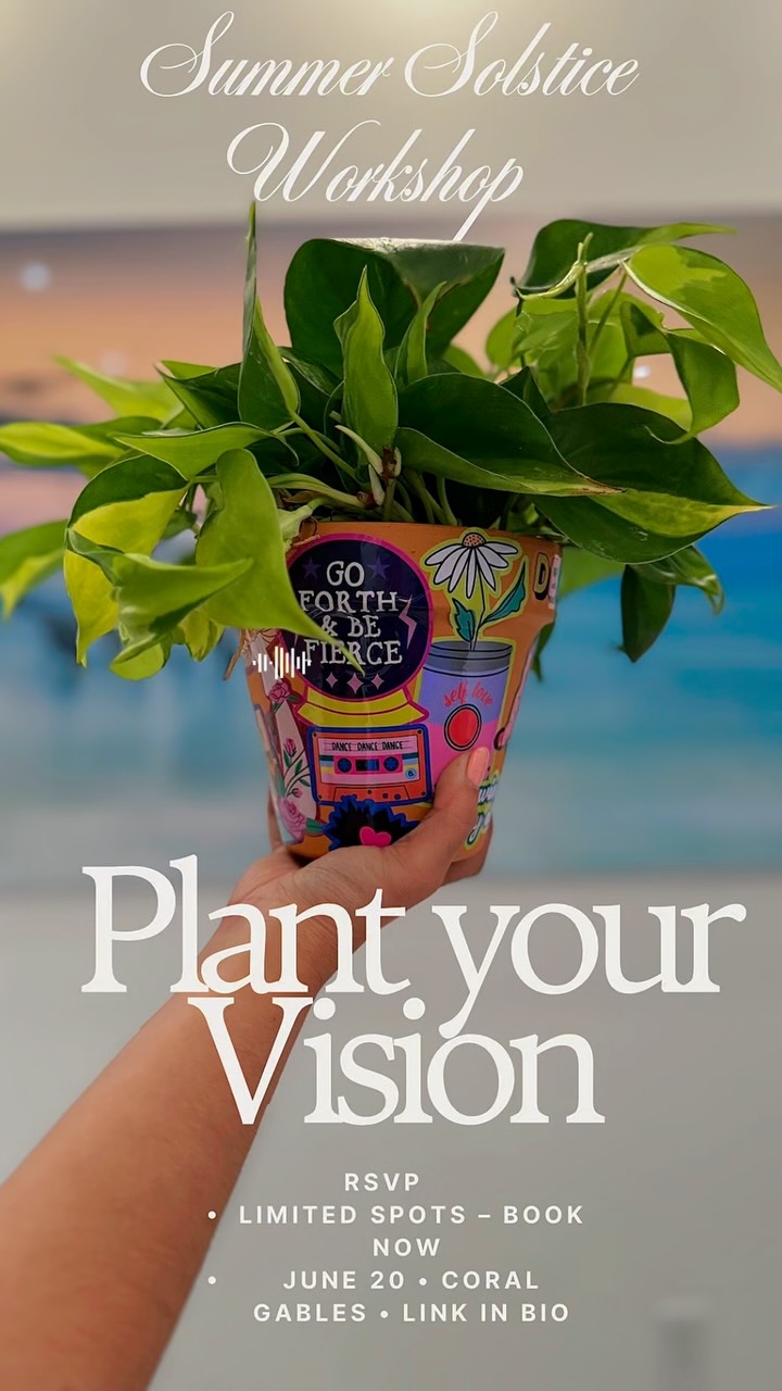 Summer Solstice Workshop: Plant Your Vision
Set bold intentions, create your own vision planter, and sip with the community 🌿
Friday, June 20th
✨ Free Happy Hour 5-6pm
🪴 Guided workshop 6-8pm
📍 Coral Gables
💵 $55 per guest
Hosted by @plantthejungle x @herpreneurbyliz
🎟️ RSVP via link in bio or at plantthejungle.com
#PlantYourVision #SummerSolsticeWorkshop #MiamiEvents #FreeHappyHourMiami #WomenWhoGrow #mindfulmanifestation
#plantthejungle