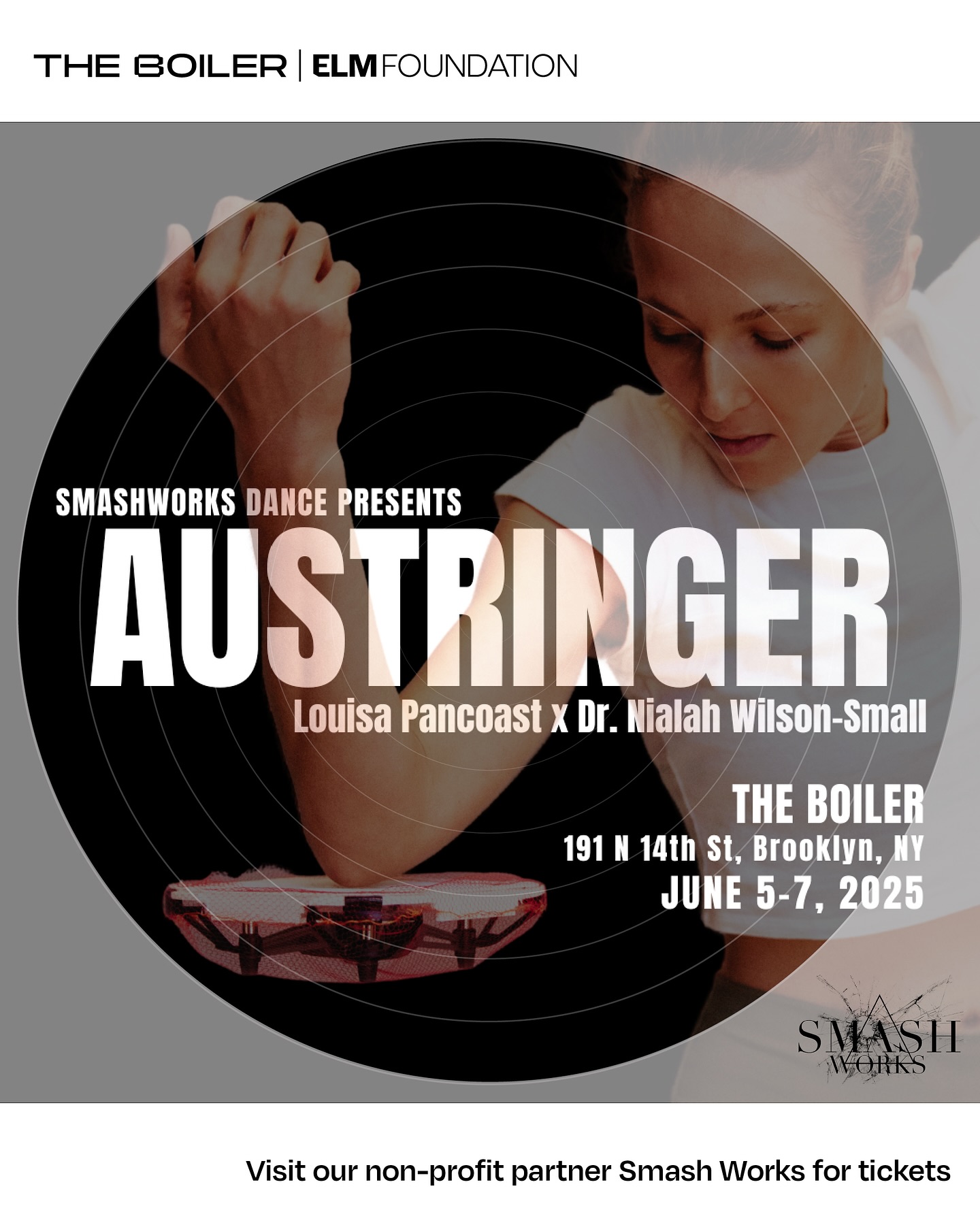 We’re proud to be hosting our non-profit partner 💃🏻 @smashworksdance and welcome back @louisanpancoast to @theBoiler for an innovating performance, Austringer!
In collaboration with artists-in-residence Louisa Pancoast and Dr. Nialah Wilson-Small, Smashworks Dance presents Austringer, an immersive contemporary dance piece with a network of drones and dancers exploring human-drone physical contact, weight-sharing, and proximity and how it relates to surveillance and intimacy.
Artists-in-residence Louisa Pancoast and Dr. Nialah Wilson-Small will continue the research they presented at the 2023 ACM/IEEE Human Robot Interaction Conference in Stockholm, Sweden, pushing progress in the worlds of tech and performance art along the way.
Does witnessing closeness and touch between humans and drones alter our perception of drones; are they a threat or a comfort? A linguistic cousin to the better-known falconer, the term austringer encompasses the complex dynamic amongst a team of predators: one airborn and the other earthbound. Austringer asks how a drone body affects the movement of a human body; do drones have the capacity for meaningful, nonverbal communication with humans; and does this communication support an egalitarian partnership between drones and humans?