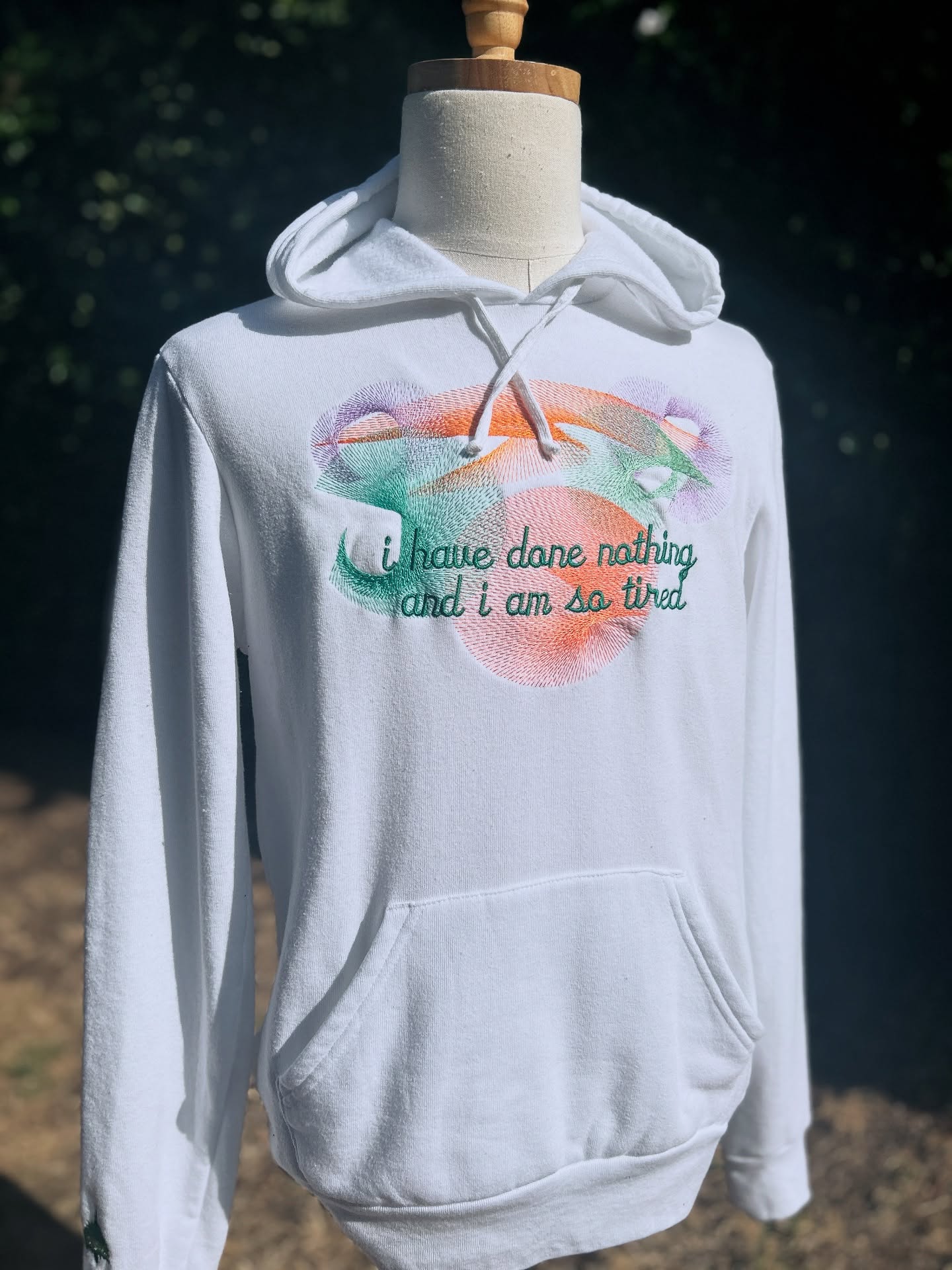 Contrary to what this sweatshirt says, we’ve been working overtime to crank out orders these past few weeks, and just a reminder that the deadline to place a custom order before our summer hiatus is in a little over a week on June 15! Custom orders placed by June 15 will be ready for pickup/ shipping first week of July. After that, you’ll have to wait until October 🎃
We’re also clearing out some space in our studio this month, so everything in the pre-made Rollyhog collection on our website is 30% off— including this classic sweatshirt! 🌀🌀🌀Discount applies only to the Rollyhog premade collection and not custom orders or any of our merch partners 🪡