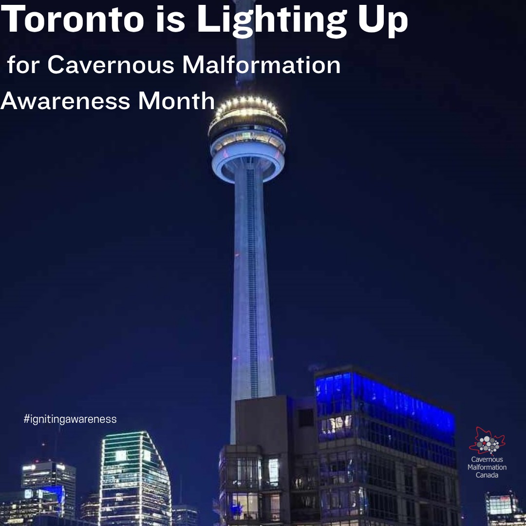 Toronto Shines Bright for Cavernous Malformation!
On June 13, @cntower and the 3D Toronto Sign in Nathan Phillips Square will be lit in red to commemorate June as Cavernous Malformation Awareness Month, as Proclaimed by @cityofto
These symbols of hope, awareness and community come together to illuminate this very important cause.
As our voices are heard, recognition of cavernous malformation is found.
Other landmark lightings this week:
June 10
Nova Scotia Province House, Halifax, NS
June 11
London City Hall, JA Taylor Building and RBC Place London, London, ON
June 12
Aurora Town Square, Aurora, ON
June 14
Niagara Falls, Niagara Falls, ON
Peace Bridge, Fort Erie, ON
June 15
SaskTel Centre, Saskatoon, SK
Capture your photos, share and attend our Meet Up Event on June 13 in Toronto, see the link in our bio!
Please share!
#toronto #cavernousmalformation #raredisease #cavernoma #cm #london #cntower #nathanphillipssquare #proclamation #yyz #aurora #ignitingawareness #cavernousmalformationawarenessmonth #shinebrightforcavernousmalformation #illuminate