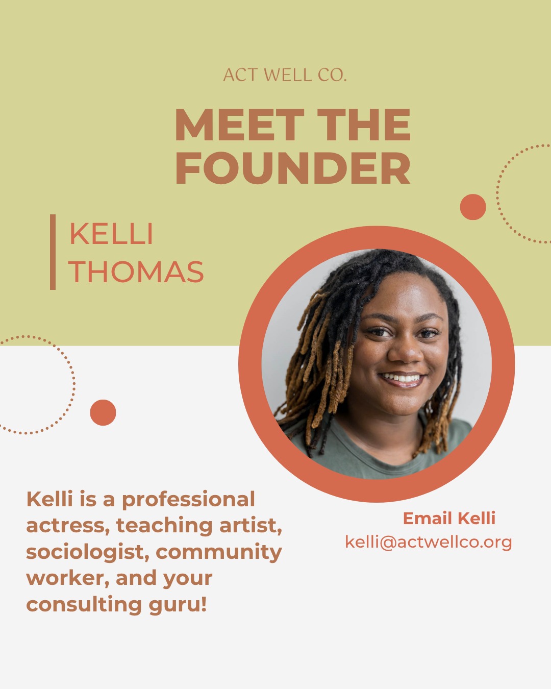 Meet Kelli, the founder and operator of Act Well LLC. With just TWO weeks away from the OPENING of Act Well, she is so excited to connect with you all and start building community through the Arts!
#theater #blacktheater #indianapolis #indytheatre #theatre #consulting #nonprofits #nonprofitconsulting #grantwriting #admin #operations #indy #blackownedbusiness