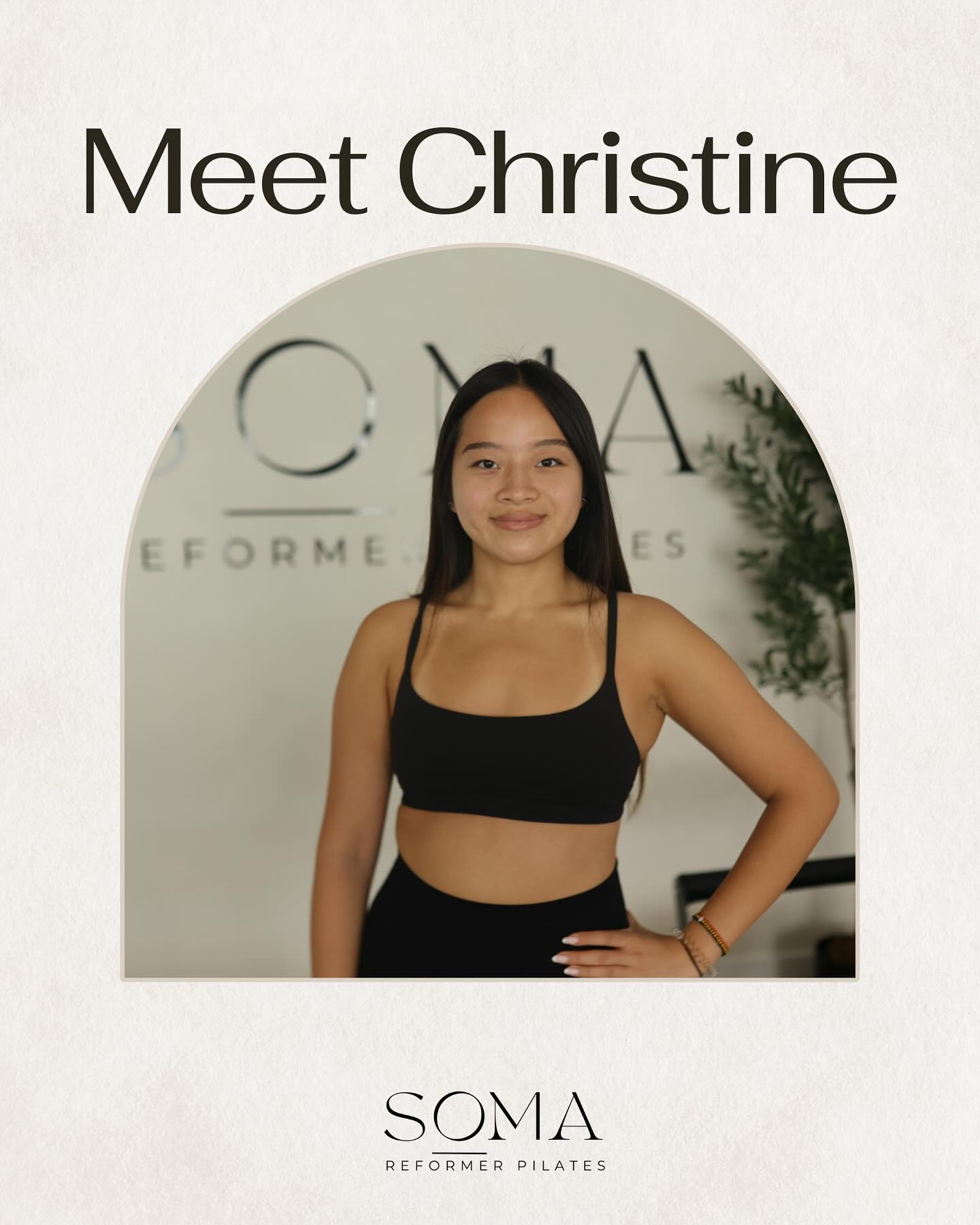 Say hello to Christine 👋
She brings calm, clarity, and serious strength to every Reformer session. Expect thoughtful movement, empowering energy, and a space to really connect with yourself. We’re so excited for you to meet her on the reformer 🫶🏻
#SomaPilates #MeetTheInstructor #ReformerPilates #PilatesStudioAshton #PilatesCommunity