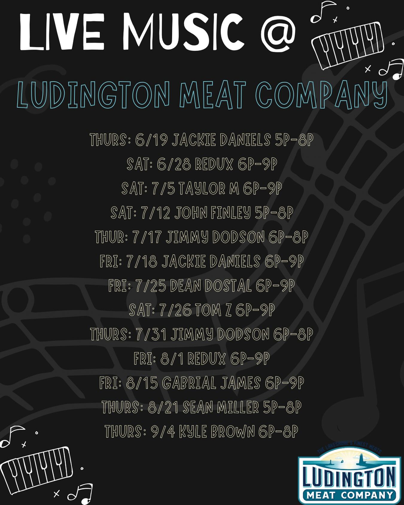 ๐ถ๐๐๐๐ ๐๐๐๐๐๐ถ line up for Ludington Meat Company!
๐๏ธWe still have a couple dates we are willing to fill if you know someone who would be a good fit please give them a tag below!
All inquiries should email: Info@ludingtonmeatco.com
