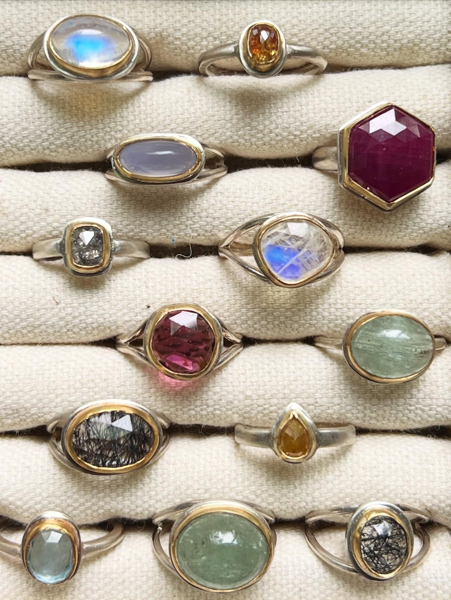 One of a kind rings #amycashjewelry #handmade #artisan #rings #gemstone