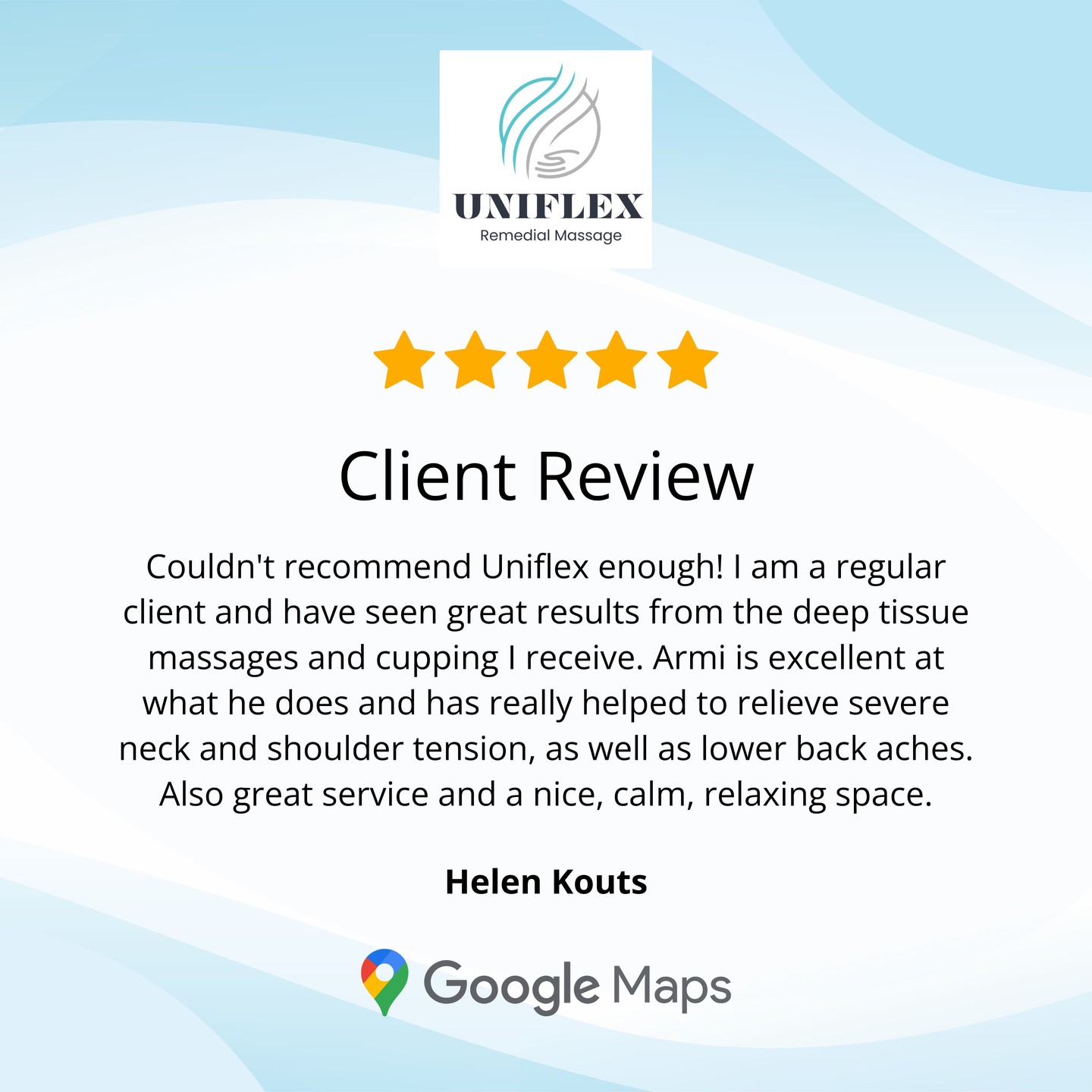 Real feedback from real clients ⭐⭐⭐⭐⭐
We're so grateful for your kind words – they inspire us to keep doing what we love! 🙌
Read what people are saying about Uniflex Remedial Massage 💬👇
#UniflexRemedialMassage #AltonaNorthMassage #GoogleMaps #FindUsOnline #RemedialMassage