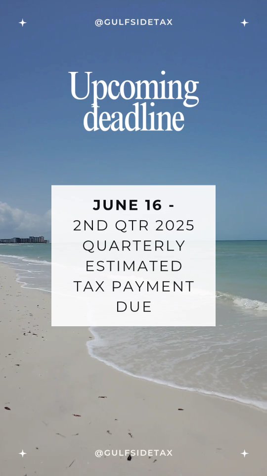 Q2 estimated tax payment reminder! Due 6/16!
Easiest way to submit your payment is using the IRS website
www.irs.gov/payments
Need help calculating your payment amount?
Not sure if you're required to submit quarterly tax payments?
Please message us for assistance!
