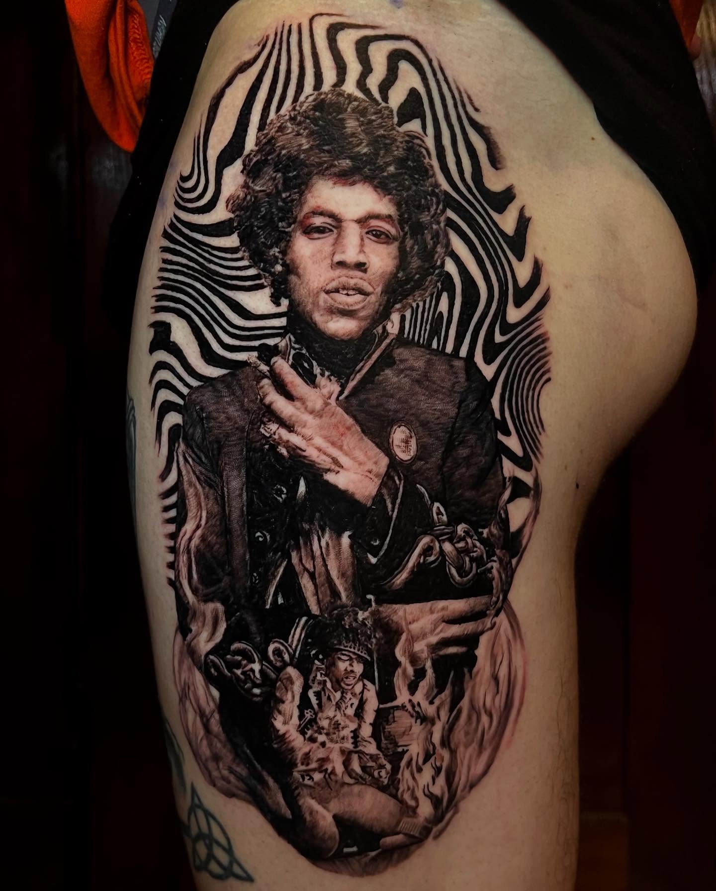 Lord knows I’m a voodoo child! Lenny killed this Hendrix piece on an outer thigh. Stop in to book your next tattoo with him soon!
#theinkeeperstattooparlor #inkeeperstattoo #inkbylennypaul #cantontattoos #ohiotattooers #ohiotattooshops #cantonohiotattoos #tattoos #jimihendrixtattoo #hendrixtattoos @theinkeeperstattooparlor @inkbylennypaul
Artist: @inkbylennypaul