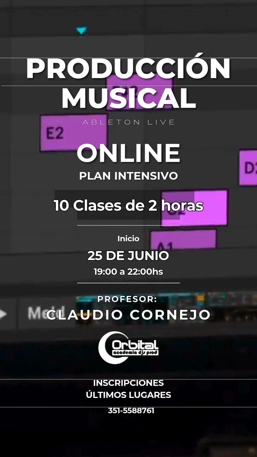 ¡Impulsa tu Creatividad Musical con Nuestro *Curso Grupal Online de Producción Musical!*
¿Listo para llevar tus ideas musicales al siguiente nivel? Te invitamos a participar en nuestro curso grupal online intensivo de Producción Musical, donde aprenderás todos los conceptos esenciales para crear tu propia música utilizando Ableton Live 12.
*Fecha de Inicio:* 25 de junio de 2025 (todos los miércoles)
*Horario:* 19:00 a 21:00 (hora de Argentina)
*Duración:* 10 clases intensivas
*Contenido del Curso:*
Durante estas 10 clases, exploraremos en profundidad las herramientas y técnicas de Ableton Live 12, cubriendo aspectos cruciales como:
-Interfaz y flujo de trabajo de Ableton Live 12
-Grabación y edición de audio y MIDI
-Uso de instrumentos virtuales y efectos
-Diseño de sonido y síntesis
-Mezcla y masterización básica
-Estructura y arreglos musicales
-Consejos y trucos para optimizar tu producción
Dictado por: Profesor Claudio Cornejo (Analog Jungs)
Aprende de un profesional con experiencia en la industria musical. Claudio Cornejo compartirá su conocimiento y pasión por la producción musical, guiándote en cada paso del camino.
*Beneficios Adicionales:*
*Clases Grabadas:* Accede a la grabación de cada clase para repasar los contenidos a tu propio ritmo.
Es importante contar con tu asistencia en cada encuentro para un aprendizaje óptimo y la resolución de dudas en tiempo real. Encuentros desde Zoom.
#AbletonClases
#CursoMusicaElectronica
#AbletonLive
#MusicaElectronica
#ProduccionMusical
#ElectronicMusic
#OrbitalAbleton
#ClasesAbletonCordoba
#CursoAbletonOnline
#ClaudioCornejo
#AbletonAnalog
#MusicaElectronicaCordoba