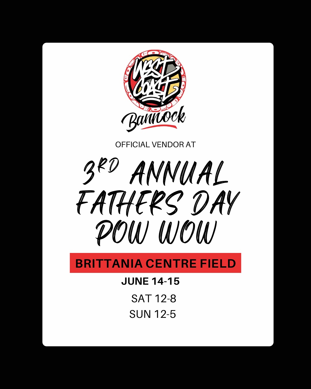 ✨We’re honoured to be back as an official vendor at the 3rd Annual Father’s Day Pow Wow.✨
This one carries deep meaning for us. When Richard became a father to Willow, it lit a fire to take this work to a new level — to build something rooted in culture, carried by family, and grounded in community. Bannock has always been more than food — it’s medicine, it’s story, it’s love.
As we gather, we will also have a spirit plate present at our booth — a space for anyone who wishes to pay their respects to the fathers, grandfathers, uncles, and warriors who are no longer with us. Those who continue to guide us from the spirit world, and whose teachings still carry us forward. 🧡🪶
🗓 June 14 & 15
📍 Britannia Centre Field
⏰ Saturday 12-8 / Sunday 12-5
Come through, grab some bannock, and join us in honouring those who raised us, those who guide us, and those we carry in our hearts always. 💛
#WestCoastBannock #FathersDayPowWow #IndigenousOwned #BannockIsMedicine #FoodIsCeremony #SpiritPlate #HonourOurAncestors #PowWowSeason #CommunityStrong #CultureKeepsUsAlive
