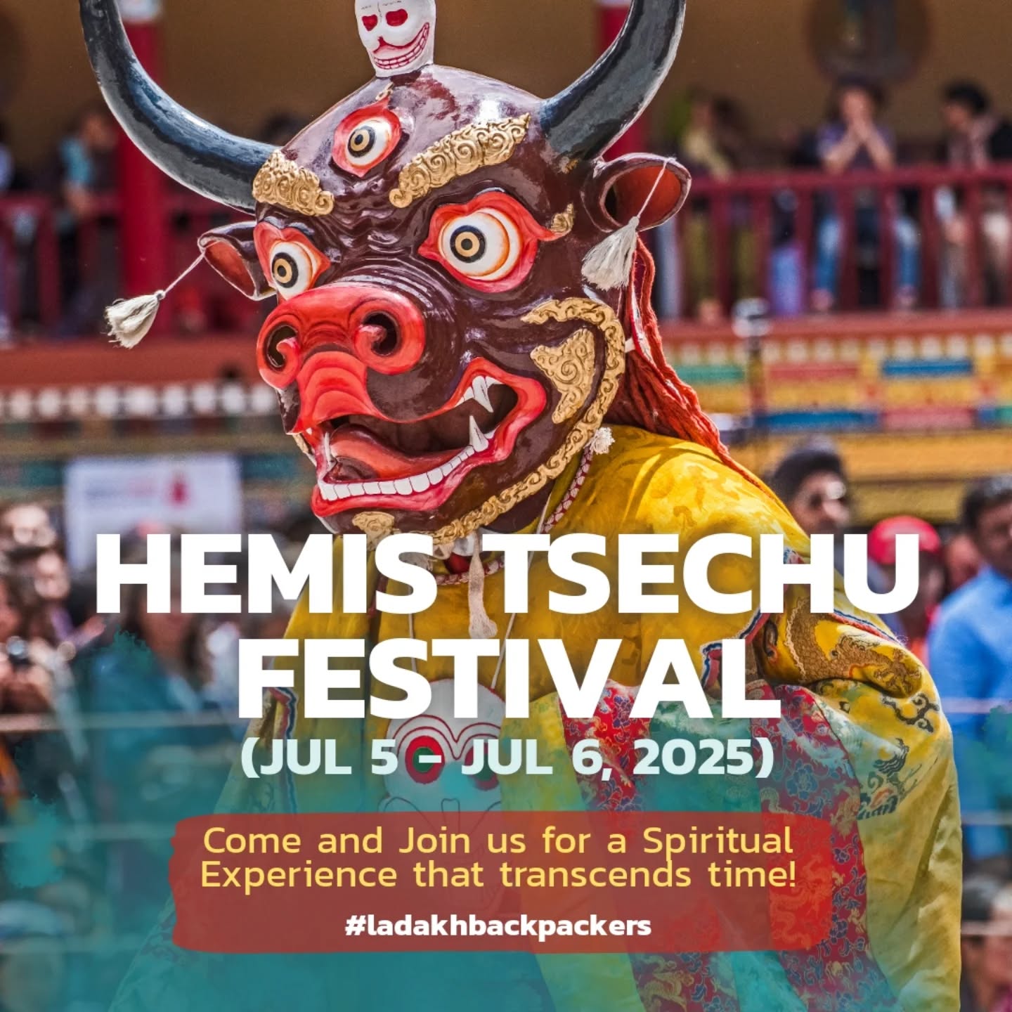 The ancient courtyard of Hemis Monastery comes alive once a year with vibrant colors, sacred chants, and the thunder of masked dances.
Join us in celebrating the birth of Guru Padmasambhava, the lotus-born saint who brought Buddhism to the Himalayas. Witness monks in elaborate brocade robes and awe-inspiring masks perform the Cham Dance, a powerful ritual to dispel negativity and invoke divine blessings.
This isn't just a festival—it's a spiritual experience that transcends time.
📍Hemis Monastery, Ladakh
🗓️ 5th Jul-6th Jul, 2025
🎭 #SacredDance #HemisFestival #Ladakh #BuddhismInTheHimalayas #AuthenticLadakh #LadakhBackpackers #ChamDance #SpiritualJourney #FestivalofLadakh