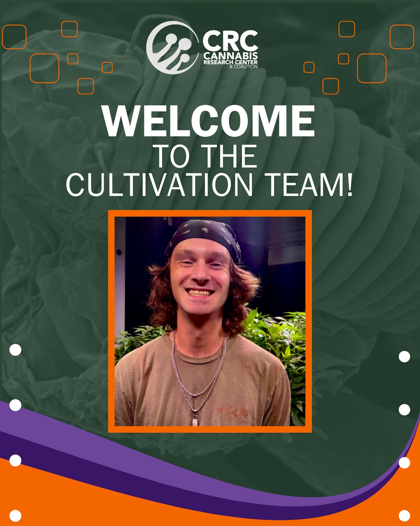 Welcome to the CRC Cultivation Team, Riley!👨🏼🌾
We’re excited to have Riley Resh join us as a Cultivation Technician!
A #Clemson University #horticulture graduate, Riley brings hands-on experience in greenhouse production, IPM, and field research.
His practical, science-based approach, rooted in real-world farm work and research trials makes him a perfect fit for our cultivation efforts!
Help us give Riley a warm welcome to the team! 👋💚🍃
#research #cannabis #cannabisscience #plantscience #growers #cultivators #cannabiscultivation #cannabiscultivationresearch #grow