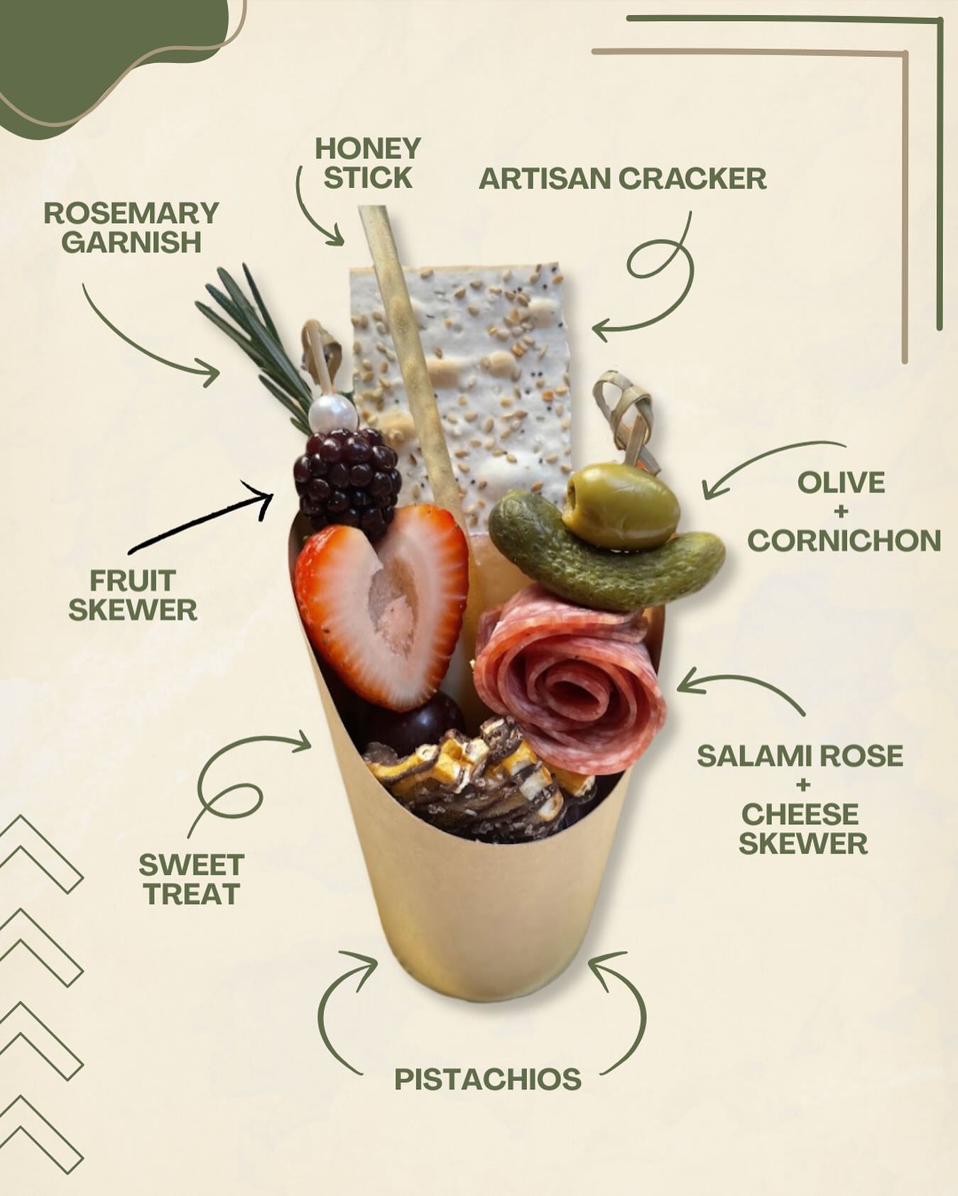 Let’s break it down
Everything inside our best-selling charcuterie cups 😱
🥖 Crispy artisan cracker to the back
🧀 Salami rose + cheese skewer, obvi
🥜 Pistachios for the nutty crunch
🍓 Berries + grape fruit skewer
🍫 Sweet chocolate treat
🌿 Rosemary garnish for the bougie touch
🍯 And honey stick to pull it all together
📍 Live in Tampa? Hit the link in bio to place your order
💌 Prefer to DIY? Comment “CUPS” and I’ll send you my Amazon faves (cups, picks, + all the good stuff).