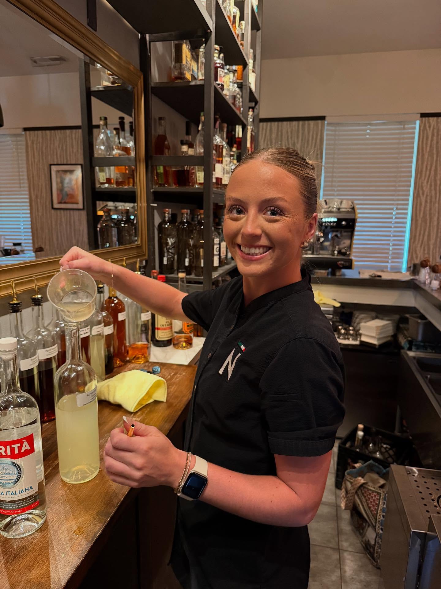 Meet Abby-she’s a server, a bartender, and most importantly the kind of leader and team player every restaurant wishes for.
I’m sure most of you have met Abby while she’s served you at Noto. She greets everyone with her warm smile and charm. Whether you are a regular or it’s your first visit, she treats everyone equally the same.
Right now she’s bartending—filling in for when Dylan returns. When the team needs help she steps up without hesitation.
Her commitment to excellence and willingness to wear many hats keeps the floor running smoothly and the energy positive. She’s a true example of what it means to be a team player.
Running a restaurant takes more than good food and a nice atmosphere — it takes heart, hustle, and commitment. It takes team members who solve problems before they become visible, support their teammates without hesitation, and carry the weight of the day with grit and grace. Their commitment, consistency, and passion are the foundation of the restaurant’s success — without them, the whole thing wouldn’t work.
Thank you Abby ❤️❤️