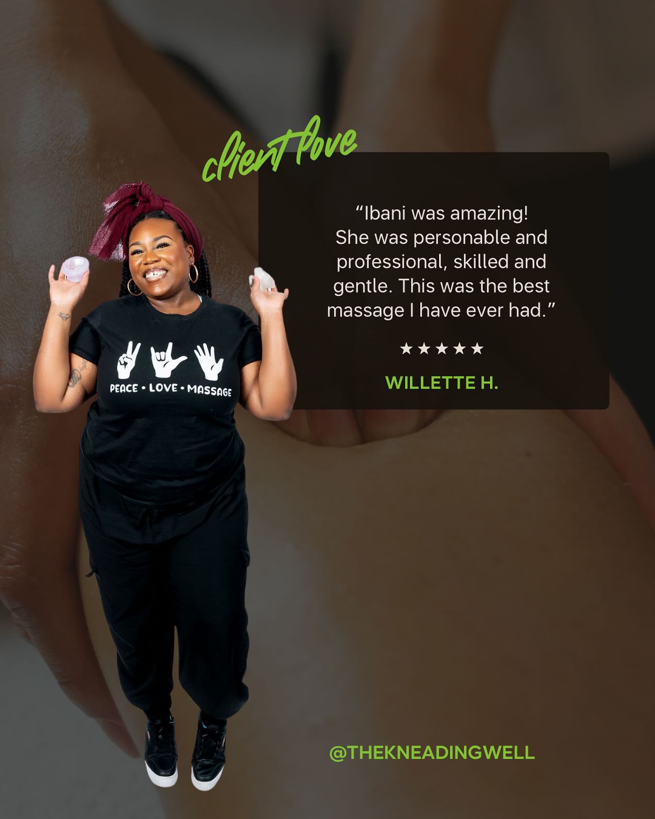 šš½ THIS IS WHAT WE DO
::
We give people the best massage they ever had because we listen and use the techniques, tools and topicals in our toolbox to deliver tailored and personalized services.
We can SHOW you better than we can tell YOU!
::
#youneedus
#wekneadyou
#massagetherapyworks
#yourfavoritemassagetherapists
#healinghands
#therapeuticmassage
#feelbetterlivebetter
#thekneadingwell