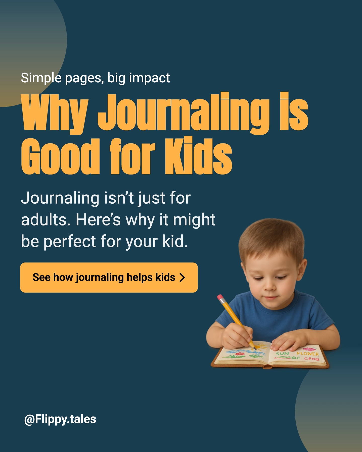 Most parents teach their kids to brush their teeth every day.
But what if we also taught them to brush their mind, to clear out the stress, the worries, the overload… before it turns into a meltdown?
That’s what journaling does for kids.
It gives them a space to pause. To notice their thoughts.
To say “I felt this today” even if they don’t know how to explain it out loud.
📖 And the best part?
They don’t need to know how to spell every word.
They just need a safe space that feels like theirs.
In this carousel, I’ve shared a few powerful reasons why journaling is one of the simplest and most magical habit your child can build early.
And guess what?
I’ve been quietly building something behind the scenes just for this. 💛
A journal designed especially for young hearts and curious minds packed with magic stories, creative prompts, and colorful space to feel, draw, imagine, and grow.
✨ Our FlippyTales Journal Collection launches soon.
If you believe in raising emotionally strong, kind, and confident kids… this is for you.
📌 Save this post.
💬 Tag a parent who needs to see this.
❤️ And follow @Flippy.Tales to get notified as soon as the journals go live.
#JournalingForKids #MindfulParenting #EmotionalIntelligence #RaisingKindKids #FlippyTales
#GentleParenting #KidsActivities #PositiveParenting #MindfulKids #KidsEmotions
#FlippyTalesJournals #EmpowerLittleHearts