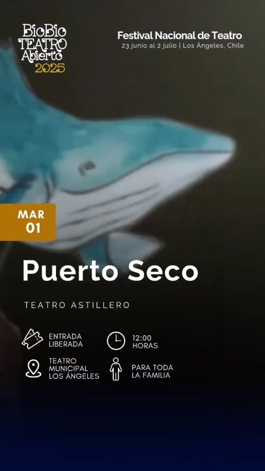 🌊 Puerto Seco: una aventura hacia la memoria, la identidad y el mar
Este martes al mediodía, el Festival Biobío Teatro Abierto cierra su cartelera familiar con una historia emocionante y profundamente humana:
✨ Puerto Seco – Compañía Astillero Teatro
📅 Martes 2 de julio
🕛 12:00 horas
📍 Teatro Municipal de Los Ángeles
👨👩👧👦 Público: familiar
🎟 Entrada liberada
En un antiguo puerto cerrado por contenedores, generaciones han crecido sin conocer el mar. Un anciano con Alzheimer decide escapar junto a sus amigos para reencontrarse con ese mar que ya solo habita en los recuerdos.
Una obra lúdica, inmersiva y conmovedora sobre el olvido, la dignidad, la vejez y la resistencia de la memoria.
📲 Revisa la programación completa en nuestras redes sociales.
#teatroenbiobio #teatroenlosangeles #biobíoteatroabierto #perfilesysiluetas #bodega44 #festivaldeteatro #bbta2025
#puertoseco #astilleroteatro #teatrofamiliar #memoria #identidadterritorial #vejezydignidad #culturaviva