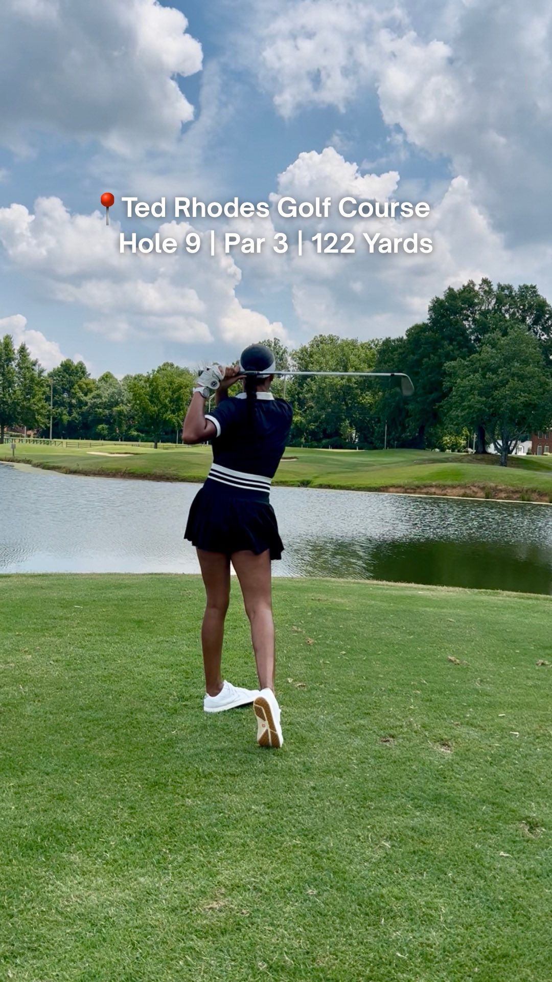 📍Ted Rhodes Golf Course | Hole 9 | Par 3 | 122 Yards
I don’t think I have ever been so happy to make a Bogey in my life 😂 I’m pretty sure the wind helped my putt go in but either way I’ll take it. #BogeyGolf 
Outfit Details:
🤍 Hat @amazon 
🖤 Shirt + Skirt Set @amazonfashion 
🤍 Glove + Shoes @footjoy 
.
.
.
#BeginnerGolfer #GolfFashion #HoleVlog #GolfVlog  #GolfOutfit #Amazon #AmazonFashion #AmazonFashionFinds #GolfSwing #Golf #Golfer #InstaGolf #Golfstagram #GolfGirl #GirlsWhoGolf #WomenWhoGolf #GolfContent #GolfContentCreator #ContentCreator #BlackGirlsGolf #NashvilleInfluencer