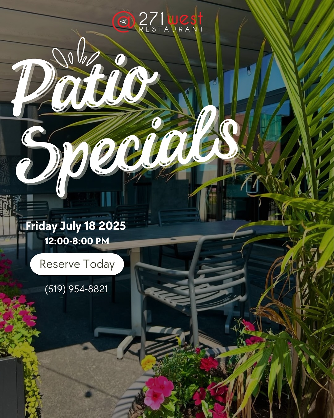 Summer dining, done right ☀️
Join us on the patio daily from 12–8 PM for:
• Pasta $20
• Daily Feature $20
• Pizza $15
Good food, good weather, and a table waiting for you at 271 West ✨
#italianfood #italianrestaurant #familyowned #familyownedbusiness #familyownedrestaurant #pasta #homemadepasta #housemadepasta #pastalover #kitchener #kitchenerwaterloo #kitchenerontario #kitchenerfoodies #ontariofood #ontariofoodie #canadafood #canadafoodie #downtownkitchener