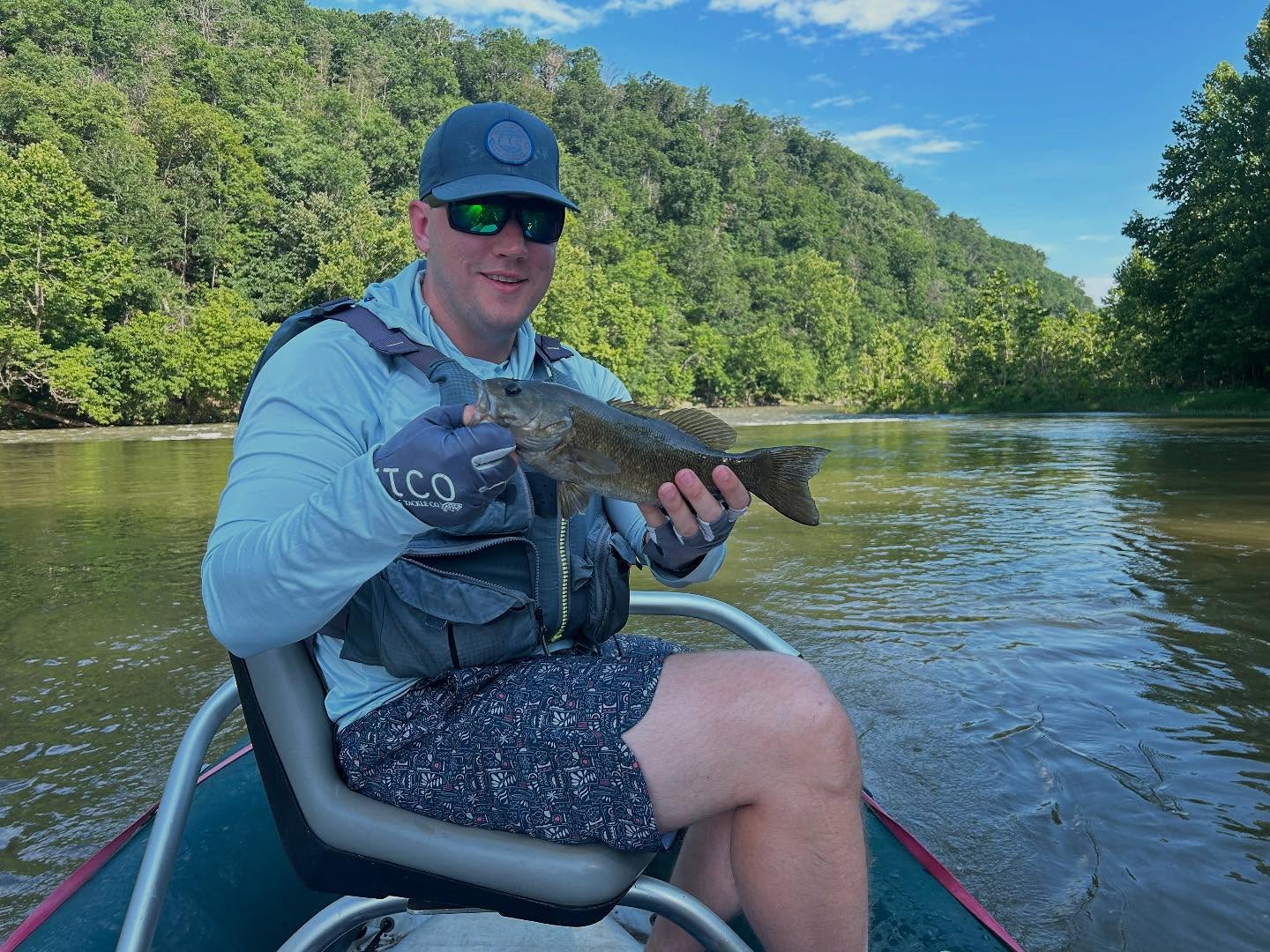 Kyle putting a few in the boat. #flyfishingvirginia #vaisforfishing #flyfishing #shenandoahvalleyflyfishing #bassfishing #getoutside #shenandoahvalley