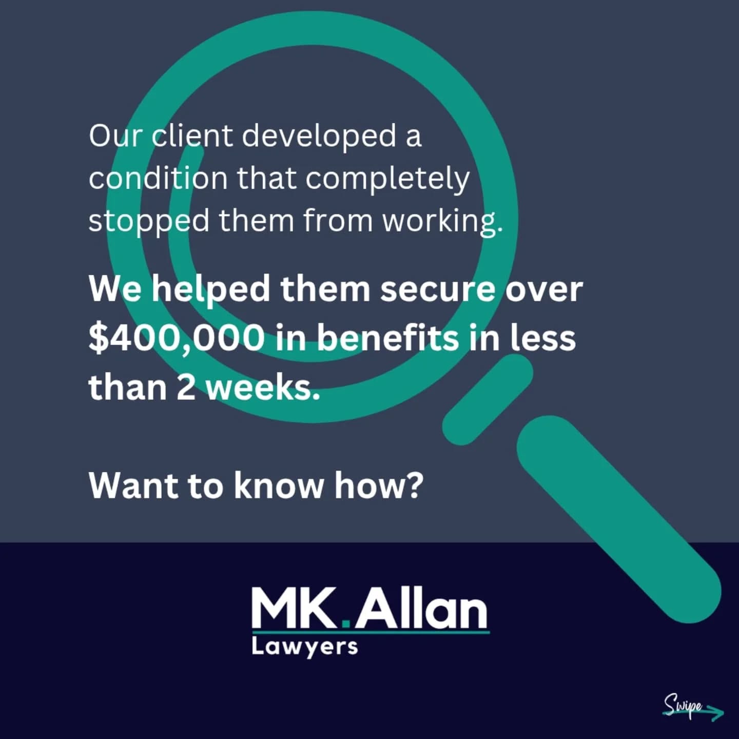 ‼️ Serious Injury or Illness? – You may have a claim
If you’ve suffered an injury or illness that stops you from working again, you may be entitled to a TPD payout through your superannuation — even if your injury happened years ago.
We recently helped a client access over $400,000 in superannuation benefits in less than 2 weeks — all without needing to go to court.
These funds provided long-term security and peace of mind during one of the hardest chapters of their life.
If you're unsure whether you qualify for TPD, we're here to guide you every step of the way.
📩 DM us or hit the link in bio to chat with our team.