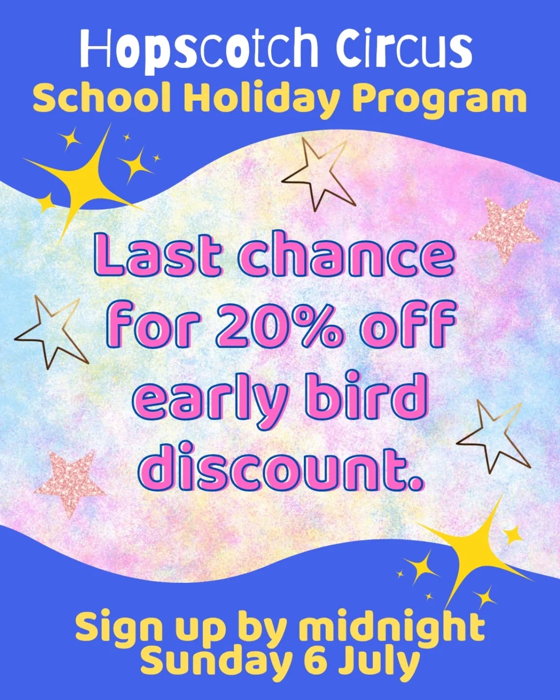๐๐ชEARLY BIRD SPECIAL๐ช๐
Last chance! Book by midnight tonight to save 20% off the July School Holiday program. ๐ฅณ
๐ Booking link in bio
From juggling to cartwheels and games, it's the perfect way to keep kids active, creative, and smiling these holidays. ๐๐คธโโ๏ธ
Tuesdays and Thursdays
July 8, 10, 15, and 17
9:00am - 12:00pm
Limited spots - don't miss the fun!
๐North Melbourne Community Centre
@northmelbcommcentre
.
.
.
.
.
.
#schoolholidaysmelbourne #northmelbournekids #northmelbourne #melbourneteachers #melbourneschoolholidays #melbourneworkshops #melbournekidsactivities #hopscotchcircusau #schoolholsmelbourne