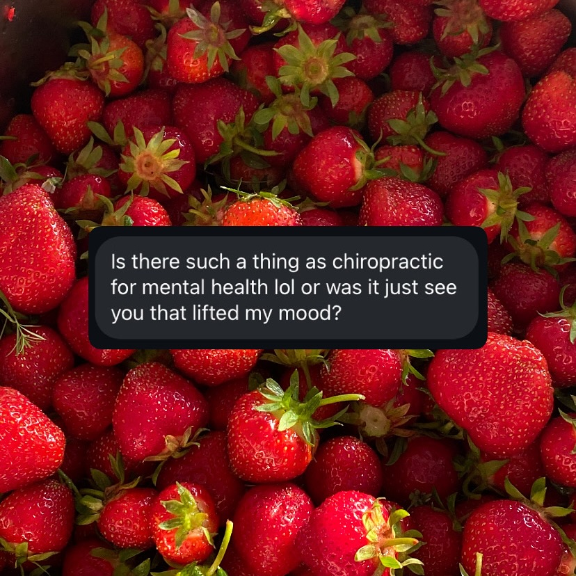 While I’d like to take credit for the attitude adjustments, there are numerous ways that chiropractic care can support mood and mental well-being.
(Evidence-backed as always!!)
✨ Regulates and optimizes the nervous system
🧠 Stimulates the release of endorphins
💤 Positively impacts sleep
❤️🩹 Reduces pain
These may or may not be the reasons you seek care originally, but they sure are a nice side effect!
~~
Kiani AK, Maltese PE, Dautaj A, et al. Neurobiological basis of chiropractic manipulative treatment of the spine in the care of major depression. Acta Biomed. 2020;91(13-S):e2020006. doi:10.23750/abm.v91i13-S.10536
