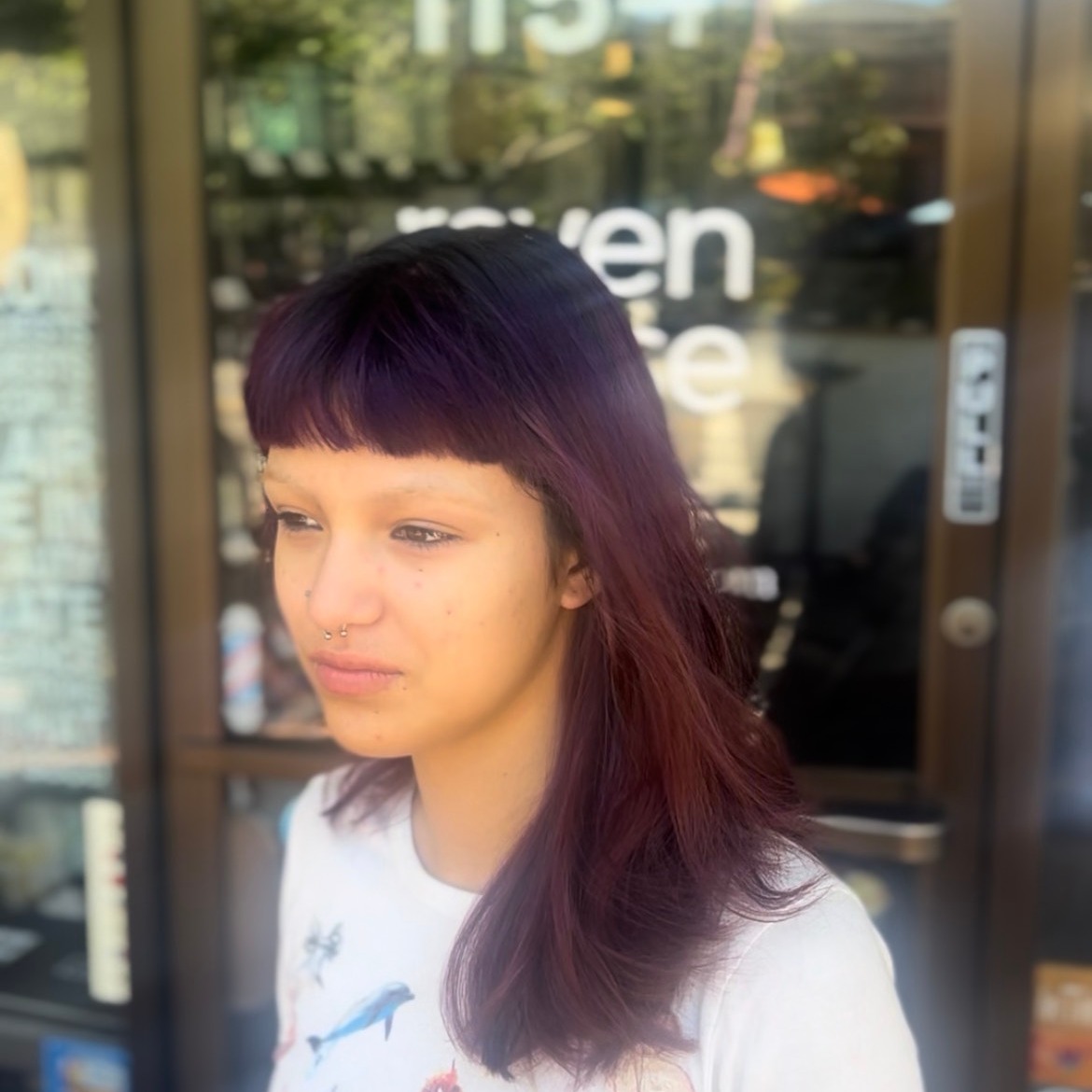 We're loving these beautiful baby bangs paired with soft, long layers.