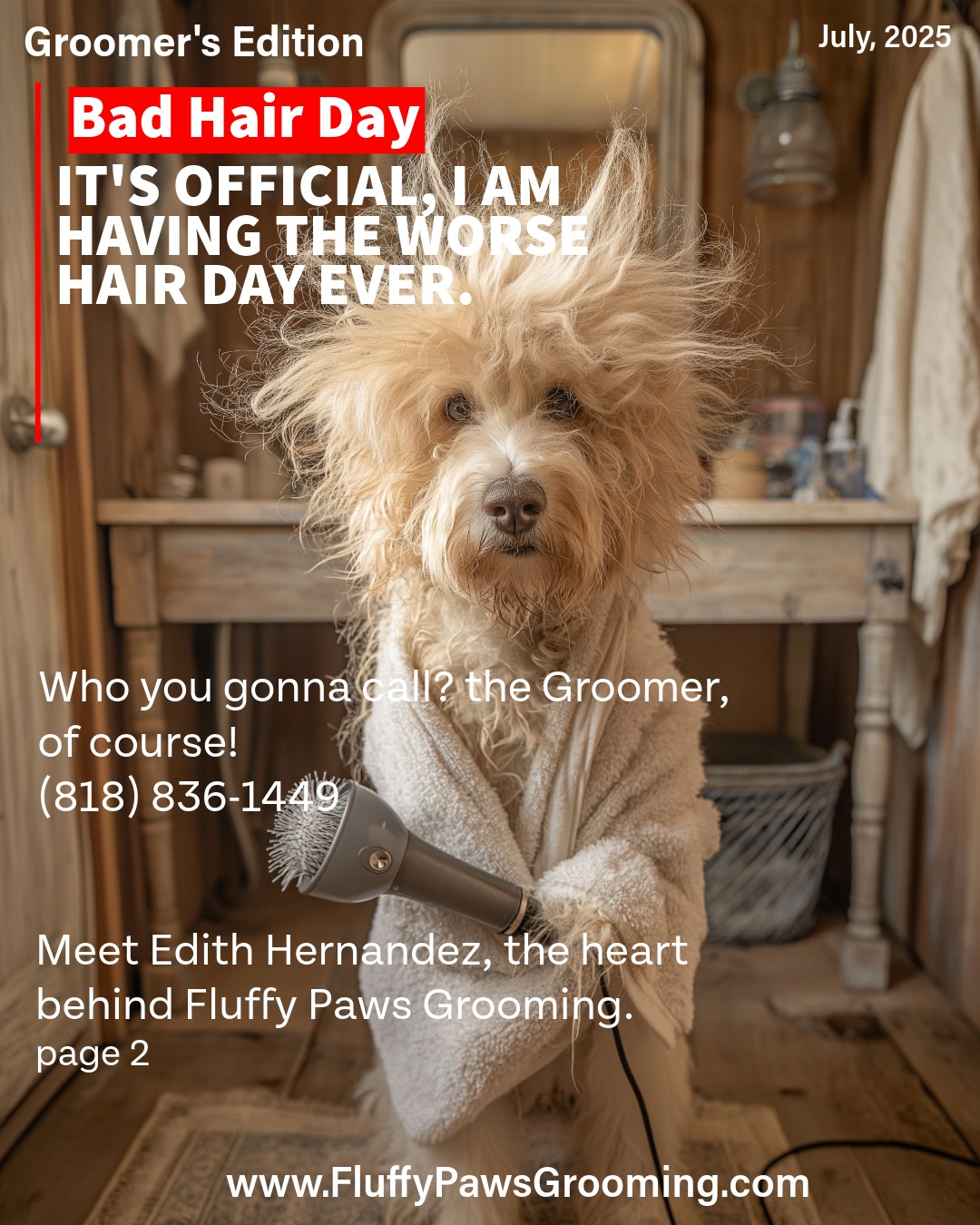 Rufus woke up with fur sticking out in every directionโtangles, fluff, and a mysterious leaf stuck behind his ear. Itโs official: heโs having a major bad hair day. Time to get him to the groomer, ASAP!
Make your appointment today!
(818) 836-1449
#818valley #lovedogs #sanfernandovalleydogs #doggrooming #fluffypawsgrooming #sanfernandovalley #cutedogs #grooming #womeninbusiness #818 #volunteer #mobiledoggrooming #mobiledoggroomer