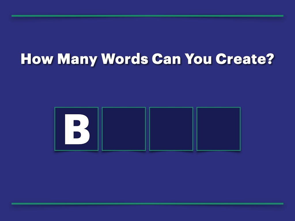 Daily Warmup: How many 4-letter words can you create starting with the letter “B”?
#ielts #toefl #learnenglish #englishtutor #warmup #aprenderinglés #aprenderinglês