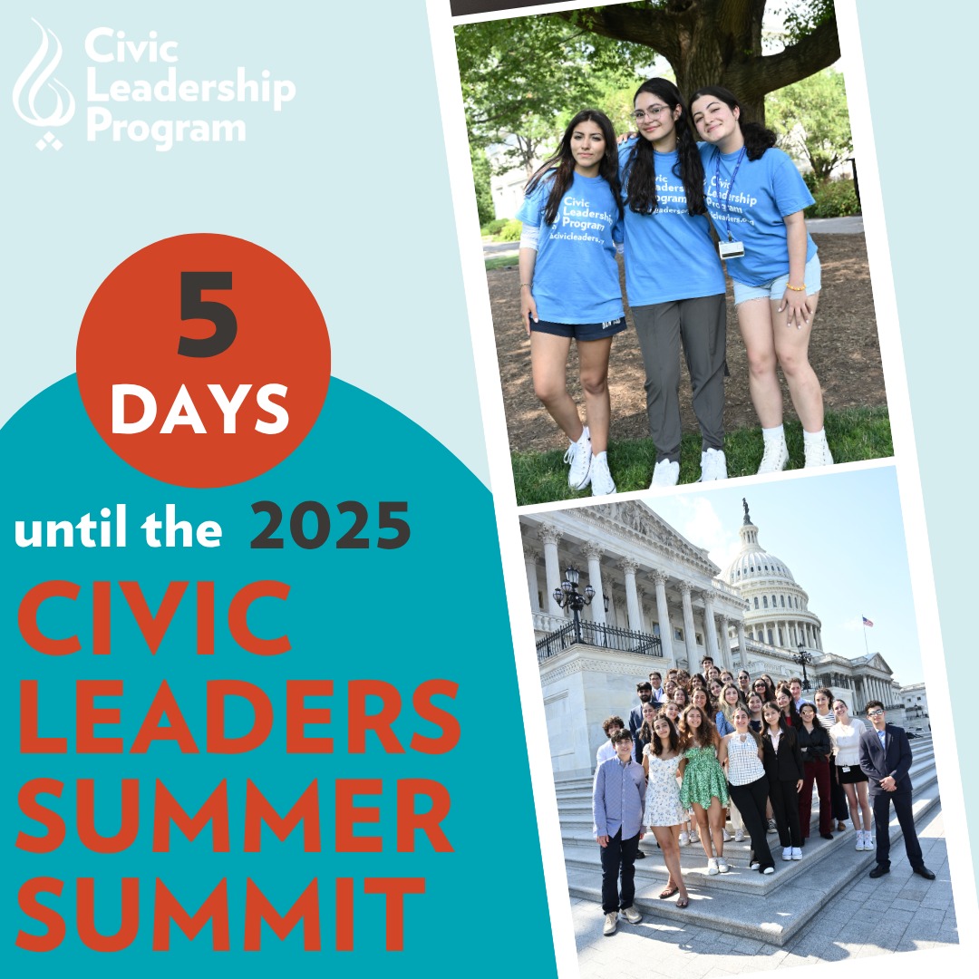 There's just FIVE days left before the 2025 Civic Leaders Summer Summit!
We're thrilled to welcome students from FIVE states across the country to the Summer Summit this year. Stay tuned for the upcoming events of the Summit!
