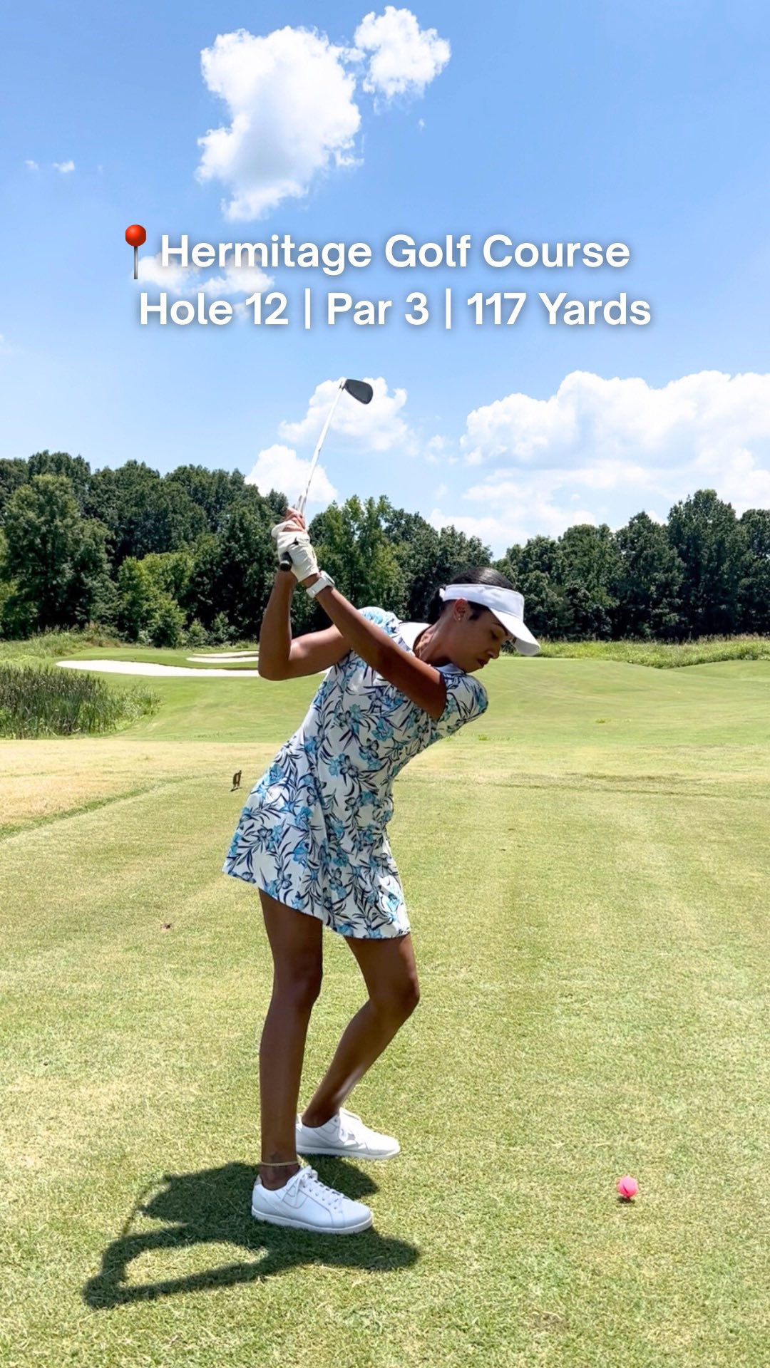 📍 Hermitage Golf Course | Hole 12 | Par 3 | 117 Yards (President’s Reserve) 
I definitely thought I was going to make a Birdie on this hole 😩 but I’ll settle for Par 😉 
I really need to dial in my Putting that’s for sure!
Outfit Details:
🤍 Hat: @Amazon
🩵 Dress: @amazonfashion 
🤍 Shoes + Glove: @footjoy 
.
.
.
#HoleVlog #GolfVlog #Par #GolfFashion #GolfOutfit #Amazon #AmazonFashion #AmazonFashionFinds #Par3 #Golf #Golfer #BeginnerGolfer #GolfLife #GolfSwing #GolfGirl #GirlsWhoGolf #WomenWhoGolf #InstaGolf #GolfContent #GolfContentCreator #ContentCreator #BlackGirlsGolf