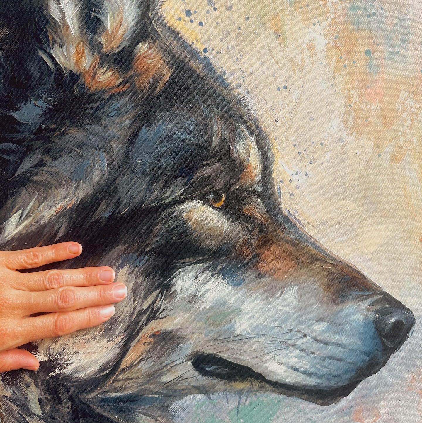 I took a mini vacation from social media to focus on work, so here are bits of a large piece I’ve been working on lately. I can wait to show it!
#lindsaykiviart #workinprogress #newartwork #animalpainting #ojibweart #wolfspirit #colorsplurge #artistsofig