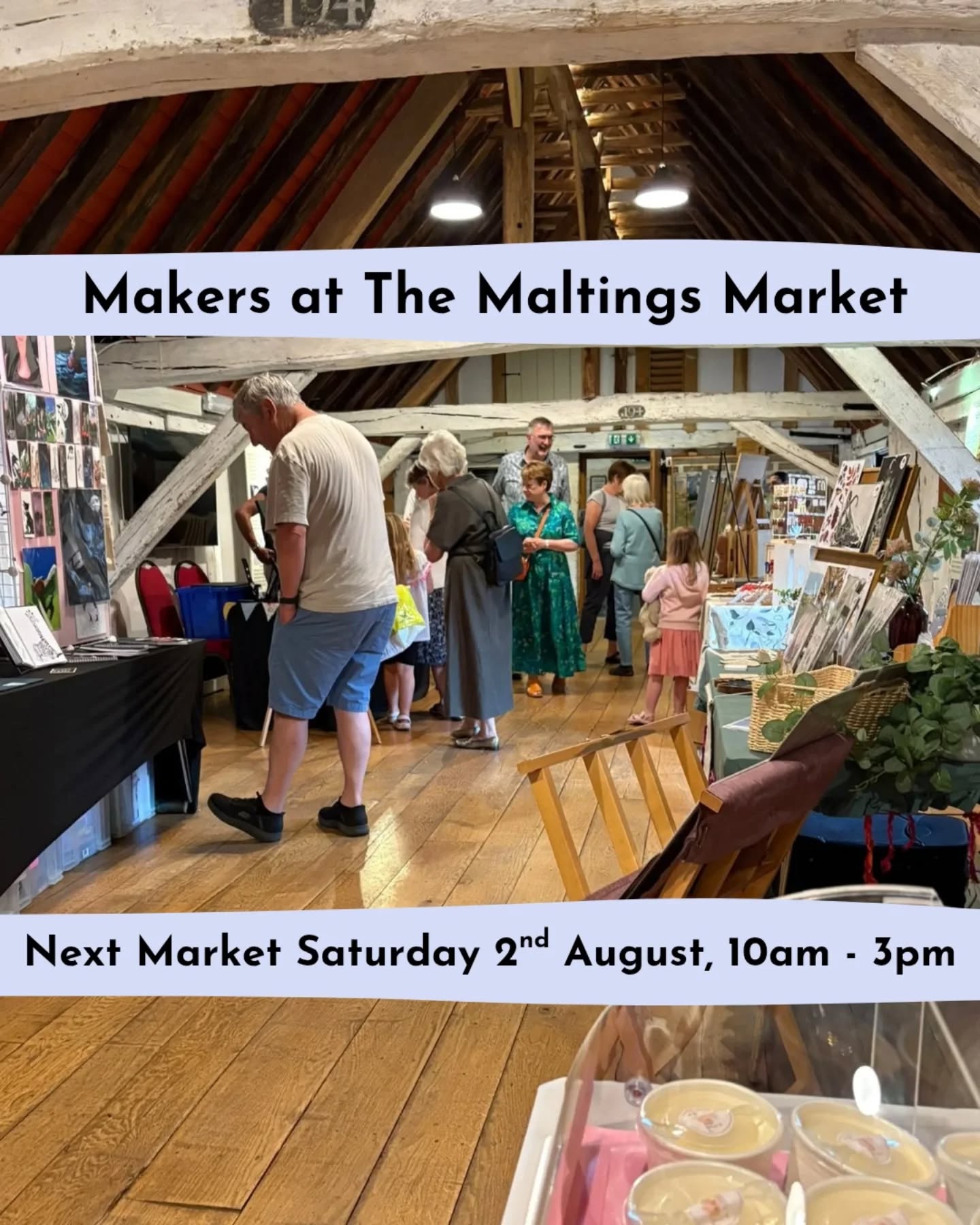 Did you make it to our first market of the year? If not, fear not! We're back in just over a fortnight with our August market! 🎉
July's market was a wonderful day, we had some of our much loved regular stall holders return, alongside hosting a local heat for the @marketsmatter young market traders competition. The hall was filled with beautiful products all handmade locally!
We're back with more stall holders on Saturday 2nd August, and the first Saturday of every month until the end of the year. We do still have a few spots left for stall holders so if you'd like to join us drop us a message or the application form is linked in our bio ✨
Hope to see you there!
#MadeInEssex #GreatDunmow #EssexSmallBusiness #pedddleuk