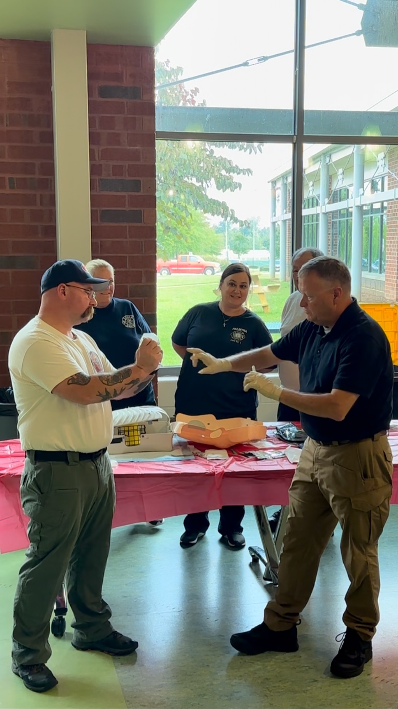 Chief Eddie Ferguson with @goochlandcountyfirerescue providing a quick demonstration of a “Finger Thoracostomy” in our @naemtfriends TECC - Integrated Tactics Course. @virginiadeptofhealth @vafireprograms #tactical #save #human #trauma #training #teaching #learning #community #medical #bethechange #life #vaemstg #emt #firefighter #fire #paramedic #ems #reels #school #education #virginia #group #youtube #knowledge #instagram #trending #facebook