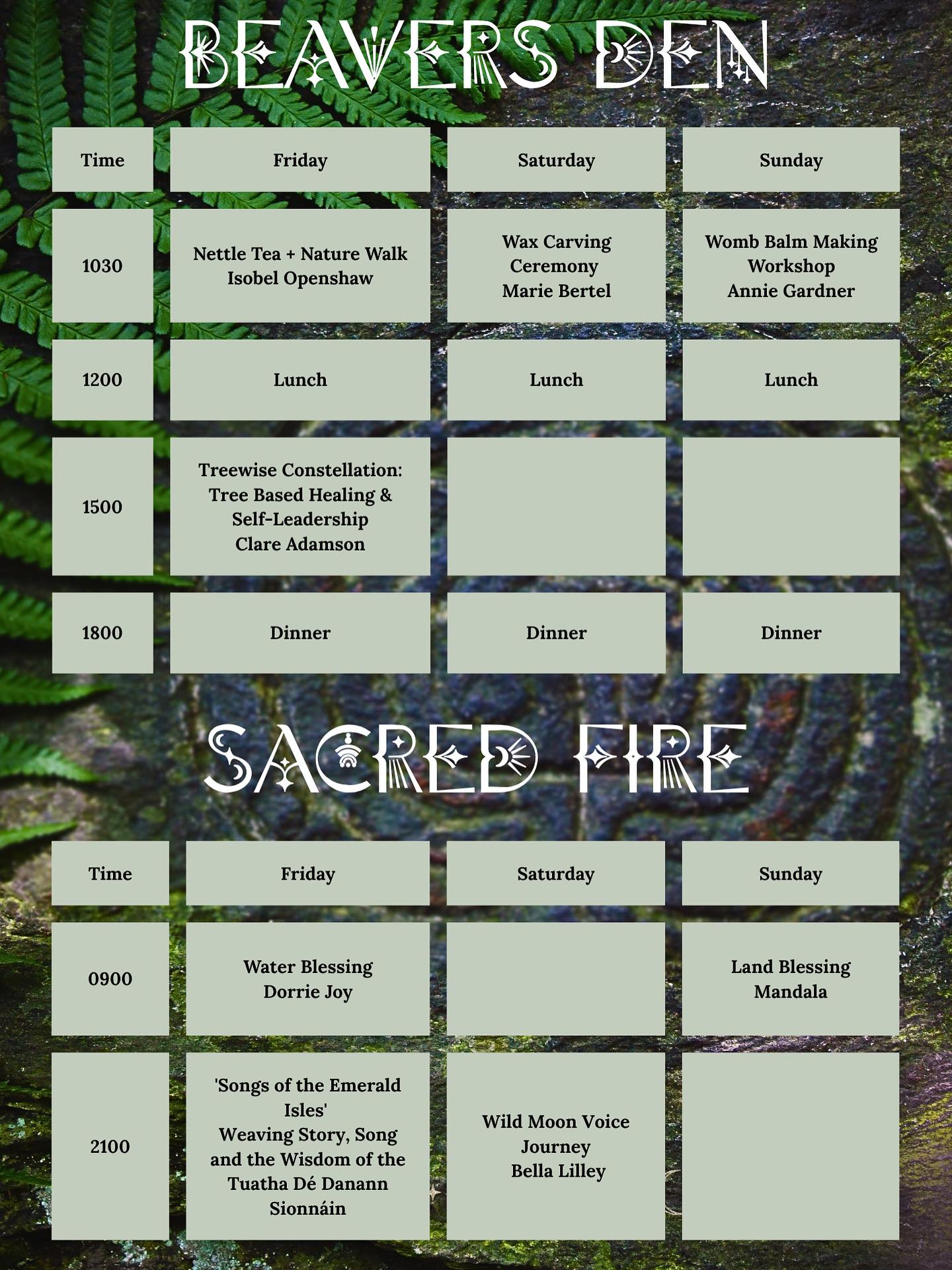 🌾Beavers Den is our space of nature-based ways, craft and creativity 🌾
This space is going to be so beautiful! You can expect to:
🌿 Get creative with ancestral crafts, making womb balm, wax carving jewellery ✨
🌳 Connect with nettle and the trees in powerful workshops✨
✨🔥Sacred Fire:🔥✨
🪶Our sacred fire is such a special and integral part of our gathering.
🪶The flames are kept alive day and night for the duration of the gathering by our wonderful fire keepers. With deep integrity, we treat this space as sacred, sharing songs and words that are sacred and medicinal in this honour.
🪶Such beautiful memories are made around this fire, singing under the moon and stars, sharing space, presence, and connection together in the sunlight.
🪶We also have wonderful song keepers leading magical vocal journeys around the sacred fire and beautiful blessings from our Wise Women and as a village.
#medicinewoman #beaversden #sacredfire #firekeepers #connection #magic #womenhealingwomen #sisterhood #gathering #village #festival #remembering #ancestralways