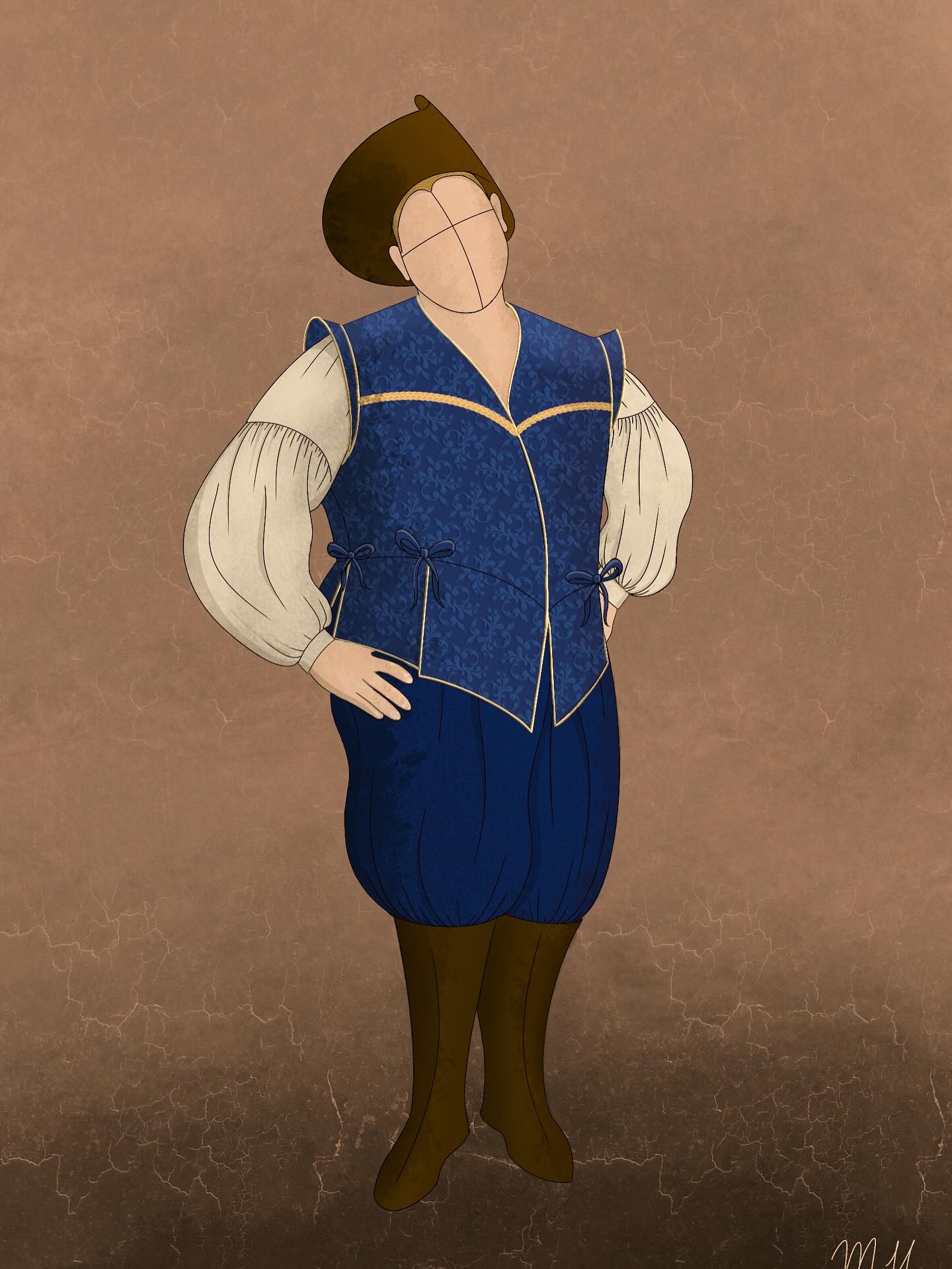 Decided to brush up on my rendering skills by fully rendering the doublet that I designed, and @mya.mazing made a few months ago. I’m pretty pleased with the result.
-
-
#rendering #procreate #digitalrendering #cavalier #costume