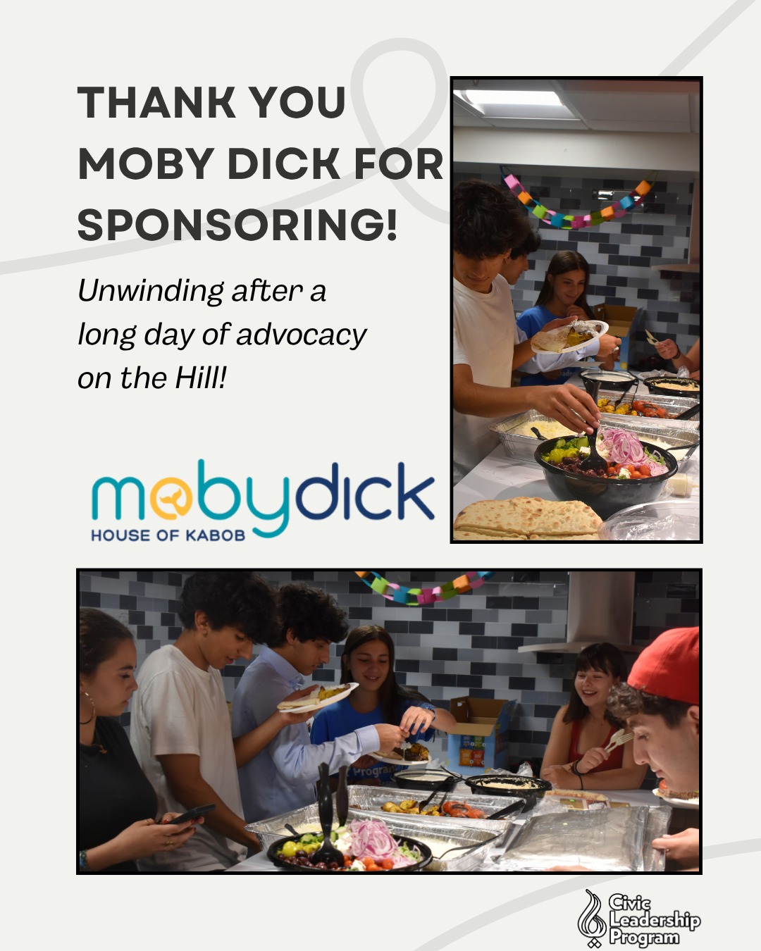 A huge thank you to @mobydickkabobs for sponsoring our Summer Summit and treating our students to a delicious and much-needed Persian meal!
After a long, inspiring day advocating on Capitol Hill for the civil liberties of Iranian Americans, this meal was the perfect way to refuel and reconnect. We’re so grateful for your support and generosity!