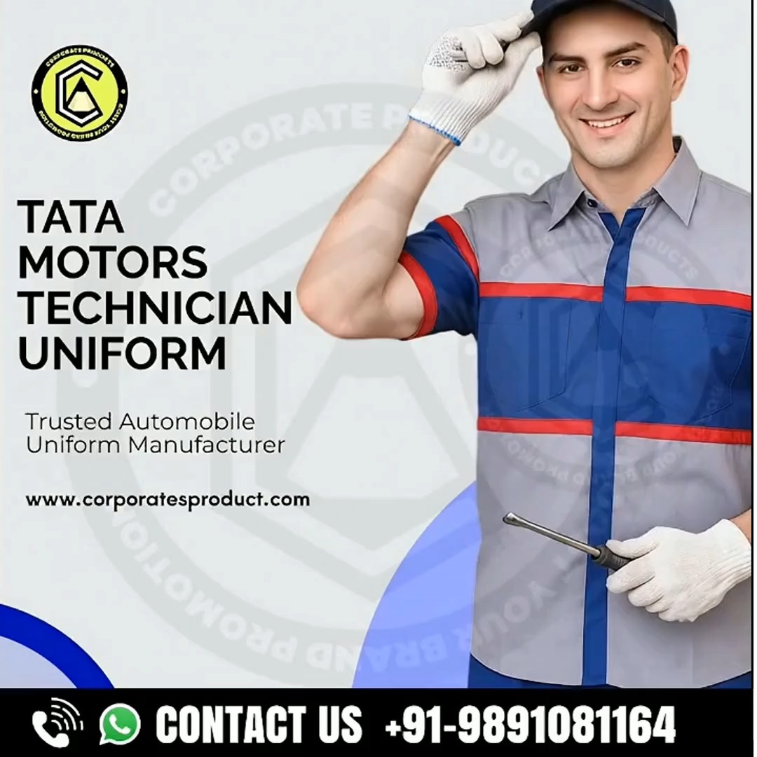 Tata Motors Technician Uniform - Trusted Automobile Uniform Manufacture and Supplier for Tata Motors. #TataMotors
#TataMotorsIndia
#TataDealership
#TataMotorsDealer
#TataAuthorisedDealer
#TataMotorsShowroom
#TataServiceCenter
#TataMotorsFamily
#TataMotorsStaff
#TataMotorsUniform
#TataMotorsTeam
#TataAuthorizedShowroom
#TataMotorsSales
#tatamotorsworkshop
#automotiveuniform
#customuniforms
#corporatepromotionalproducts