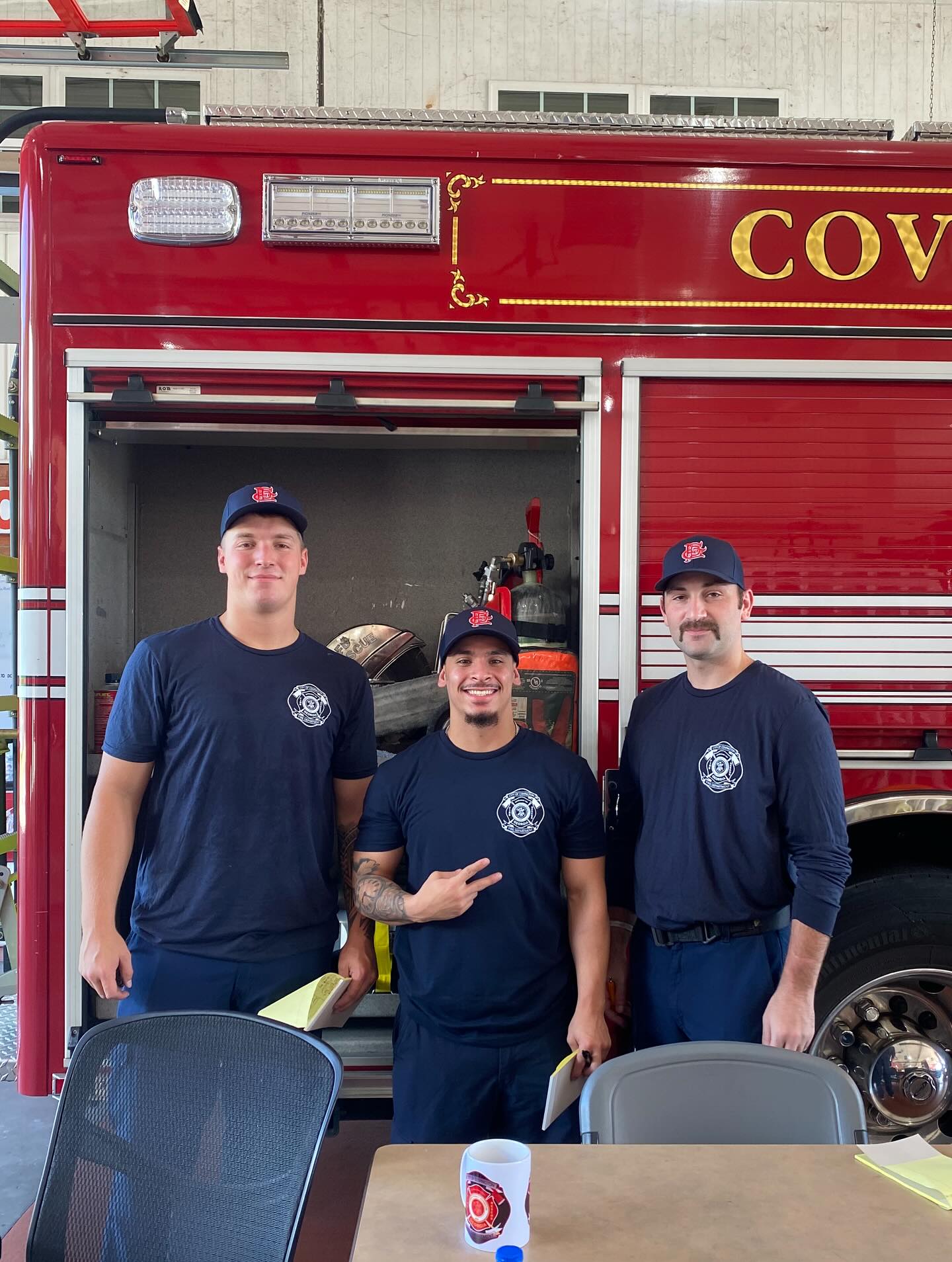 Our newest recruits started yesterday! They spent the day learning the ropes, getting to know the equipment, and taking plenty of notes. Now, it's time to study up and get ready to join the ranks of Covington's finest!✏️🔥 #recruits #study #backtoschool #firefigther #covingtonga #covfire #newbies #fire