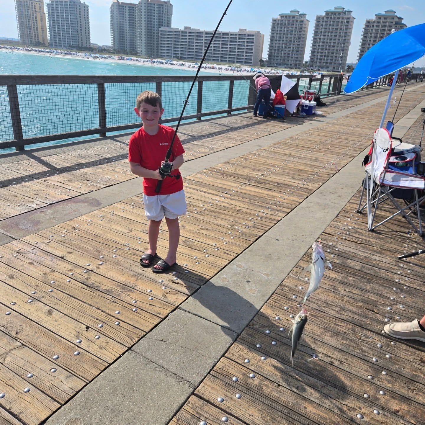 Little Rhett had a blast catching bait at the Navarre Pier! We can't claim the Jack but some kind folks donated it to us.