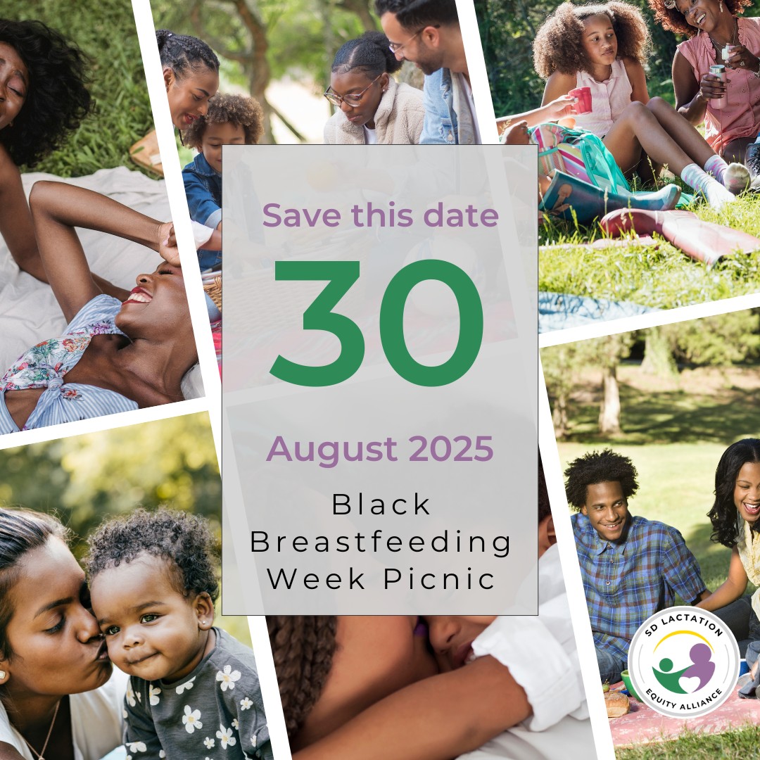 We’re excited to share that we’re in the works of planning a joyful community picnic to celebrate Black Breastfeeding Week! Mark your calendars for August 30th from 10 AM–1 PM at Civita Park and get ready for a time filled with connection, laughter, and love.
Why does this matter?
Black Breastfeeding Week was created to address the unique barriers, cultural narratives, and health disparities that Black families face. Black infants are still less likely to be breastfed, and Black mothers are less likely to receive the support they deserve.
By coming together in community, we honor Black breastfeeding stories, break down stigma, and create spaces where Black families feel seen, celebrated, and uplifted.
This picnic is more than just a gathering — it’s a declaration that Black families and their feeding journeys matter. It’s a chance to build connections, access resources, and simply enjoy being together in a safe, affirming space.
Stay tuned for more details on activities, partners, and how you can be part of this beautiful celebration. We can’t wait to gather with you!