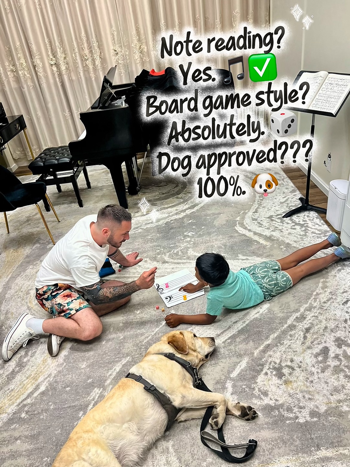 🎹Summer vibes at MuseSync Studio 🎵☀️
Learning music doesn’t always happen at the piano. Sometimes it happens on the floor, with a game, and a sleepy pup nearby.
📩 DM to book a free trial lesson and let’s make music fun from the very first note!