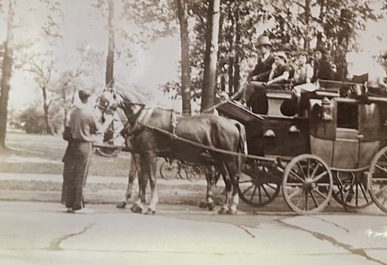 Along Long Beach Rd between Willow and Locust Streets in South Hempstead, the Tally-Ho Farm and Stables advertised itself as a “Children’s Paradise.” It was owned by Arthur Hadley, who had previously worked as both an actor and horse breeder. Hadley personally transformed this former estate into an old-fashioned town, complete with kiddie-sized train rides and pony-driven vehicles from his stable of 30 ponies.
Community groups from Rockville Centre and neighboring towns would often host their club’s summer outings and picnics on the grounds where chickens, ducks and small farm animals had free rein.
In 1938, one of the horse barns was transformed into l the Tally-Ho Stable Theatre where the Tally-Ho Players received high praise for their dramatic performances.
Tally-Ho Farm also had a “Street of Yesterday” where Hadley stored and displayed his personal collection of antique vehicles including many horse-drawn coaches, carriages and cabs.
In 1951, the large barn on the Tally-Ho farm was refurbished, and the new Red Barn Theatre at Tally-Ho Farm opened for business. It was created to be a summer program for local teenagers interested in acting and the arts, and it was an immediate success. Professional producers and directors were hired to oversee high school and college students who participated in every aspect of play production including acting, script writing, set design, lighting and makeup. The popular teen summer playhouse would be short-lived. After three years of legal tussles with the Tally-Ho property owners, the Rockville Centre Board of Education purchased the Tally-Ho land to be used as space for a new school for the exploding post-war population. In September of 1952, the new Covert School opened on the site of the beloved farm and theatre. #rvc #rvchistoricalsociety #covertschool